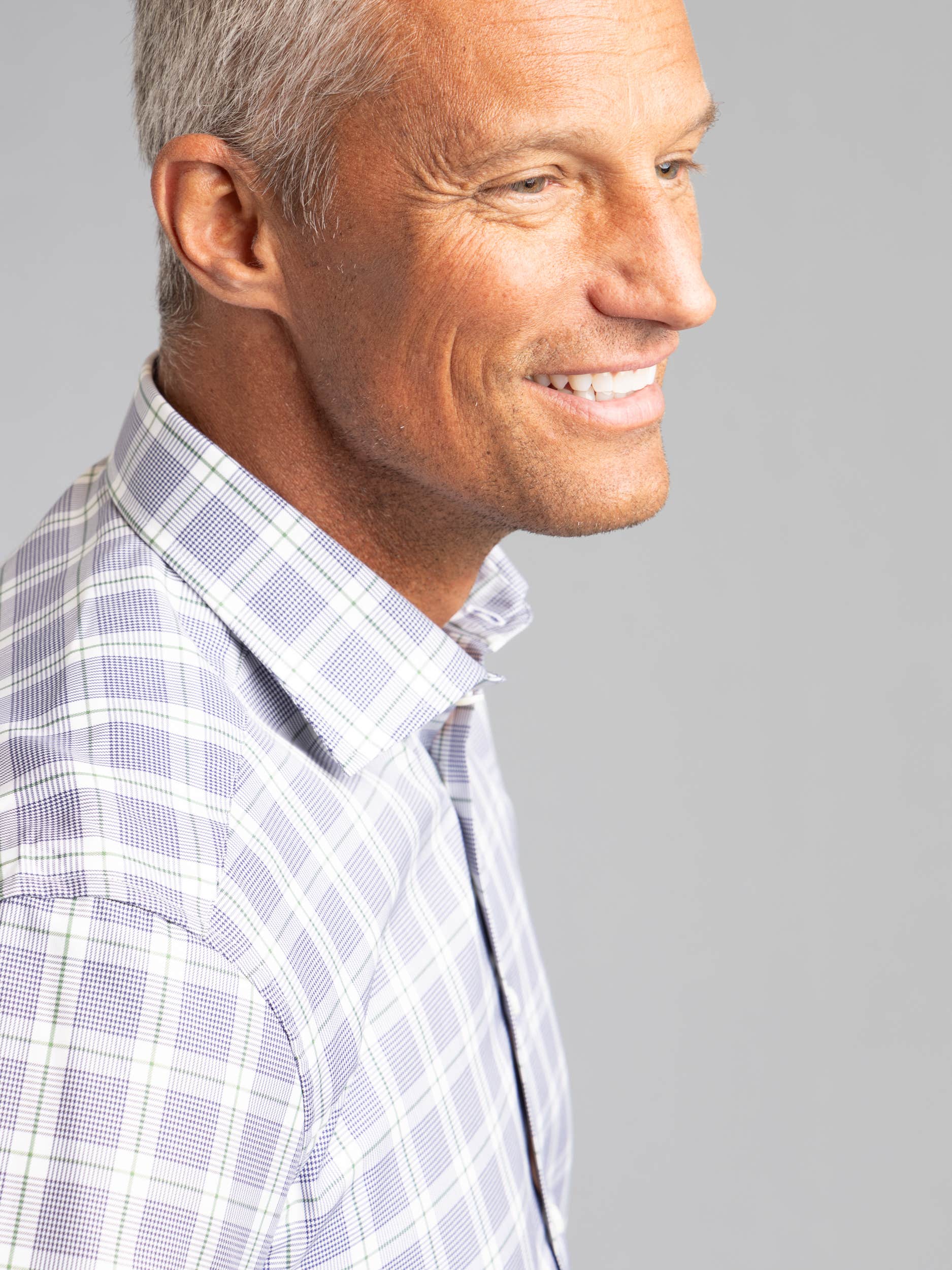 Blue Checked Twill Shirt