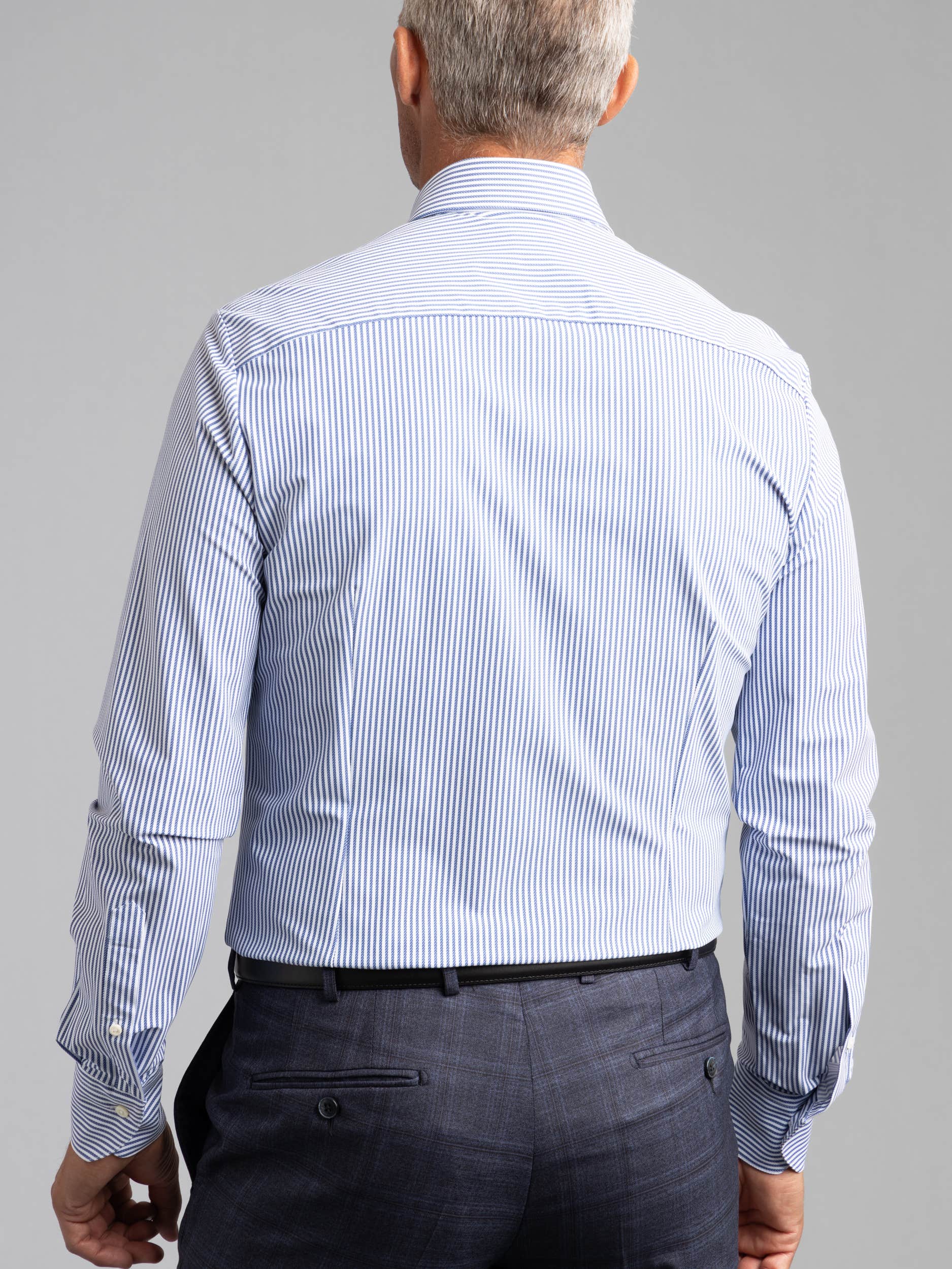 Casual Blue Striped Jersey Shirt