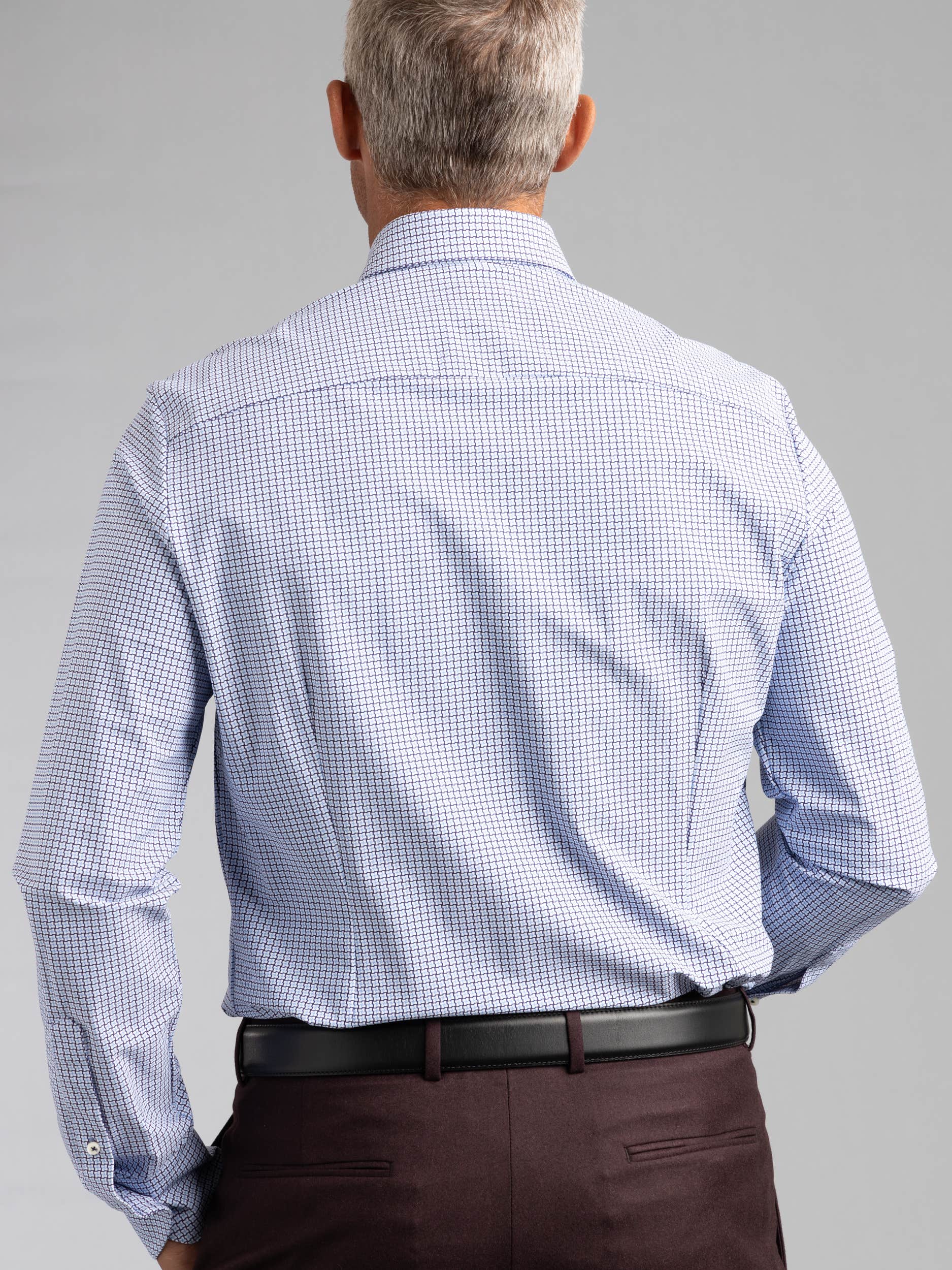Casual Blue Patterned Jersey Shirt