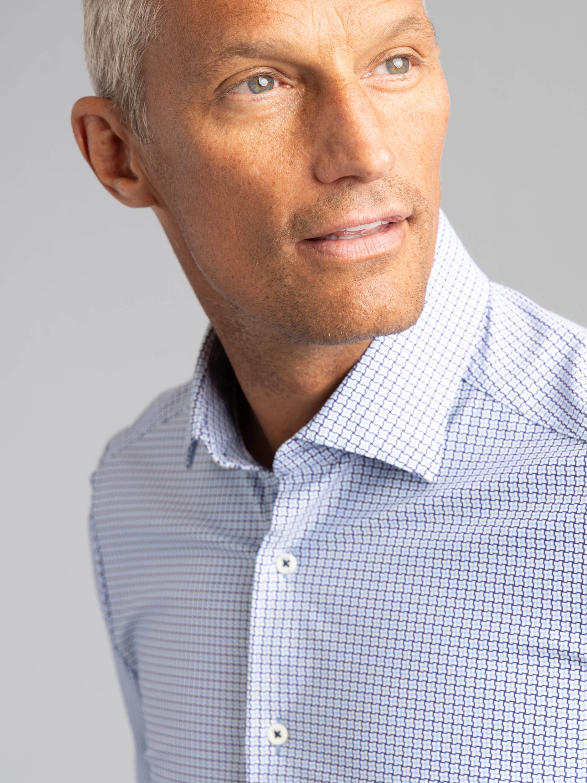 Casual Blue Patterned Jersey Shirt