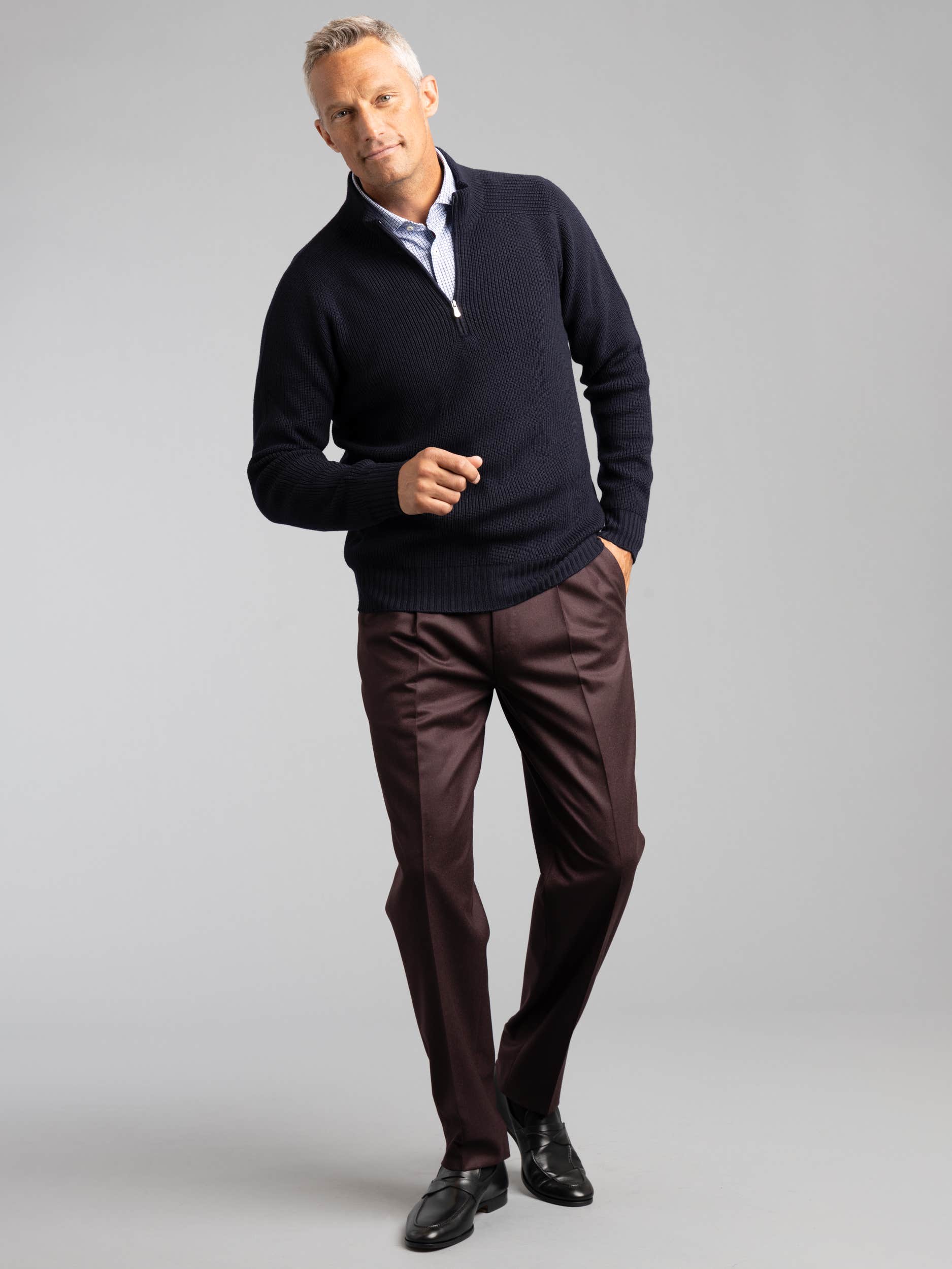 Casual Blue Patterned Jersey Shirt