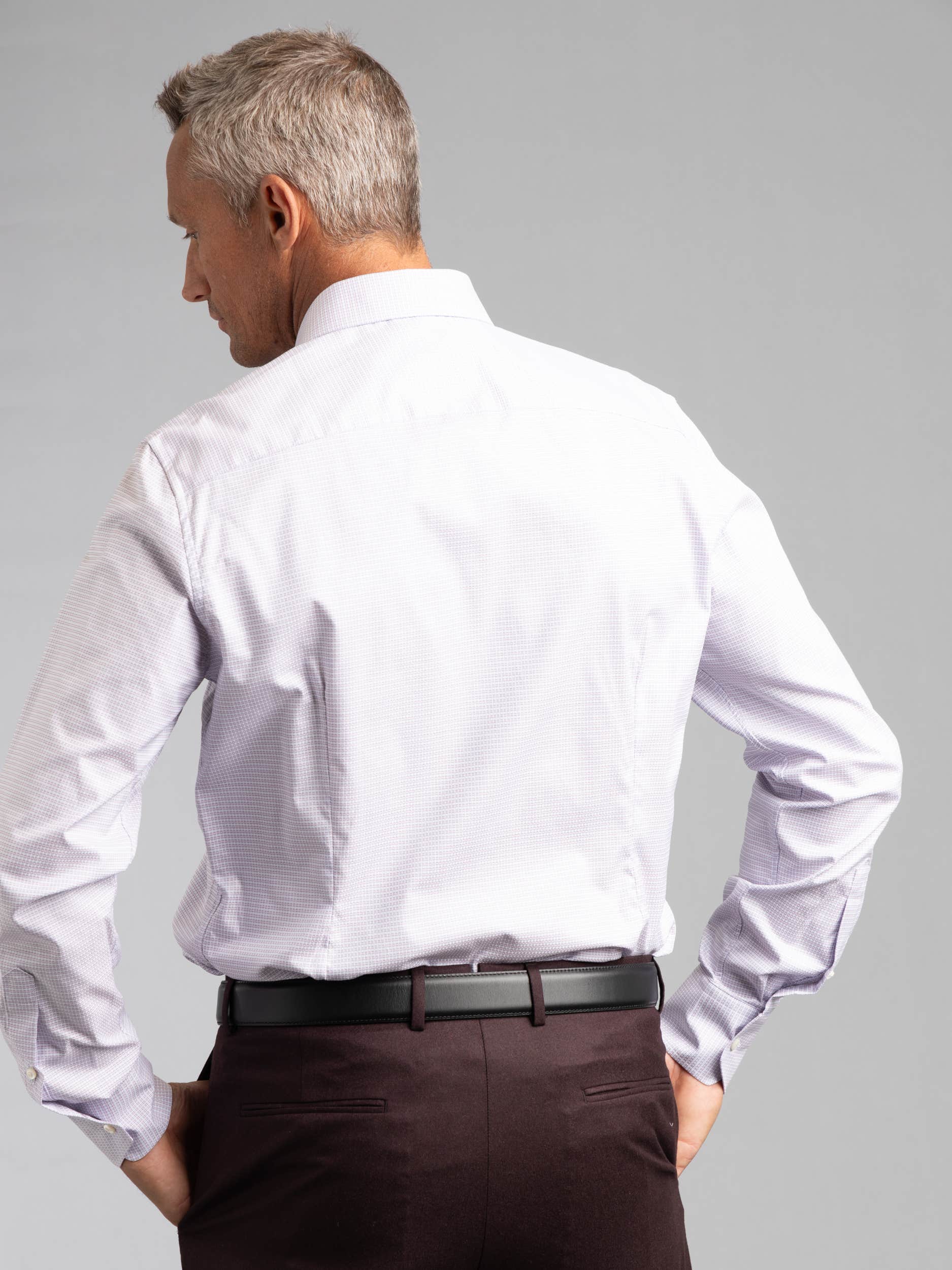 Light Red Houndstooth Twill Shirt