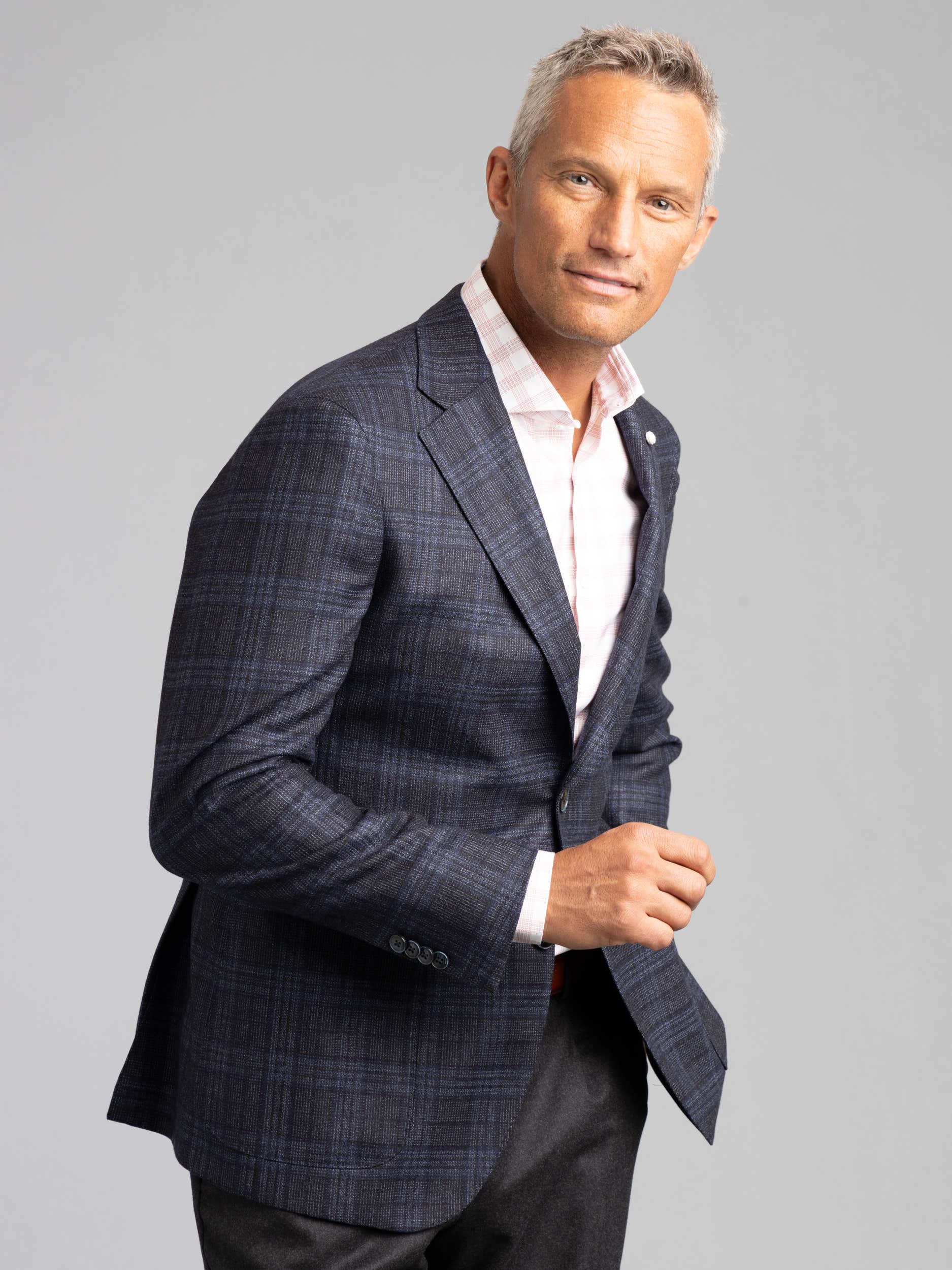 Light Pink Plaid Dress Shirt