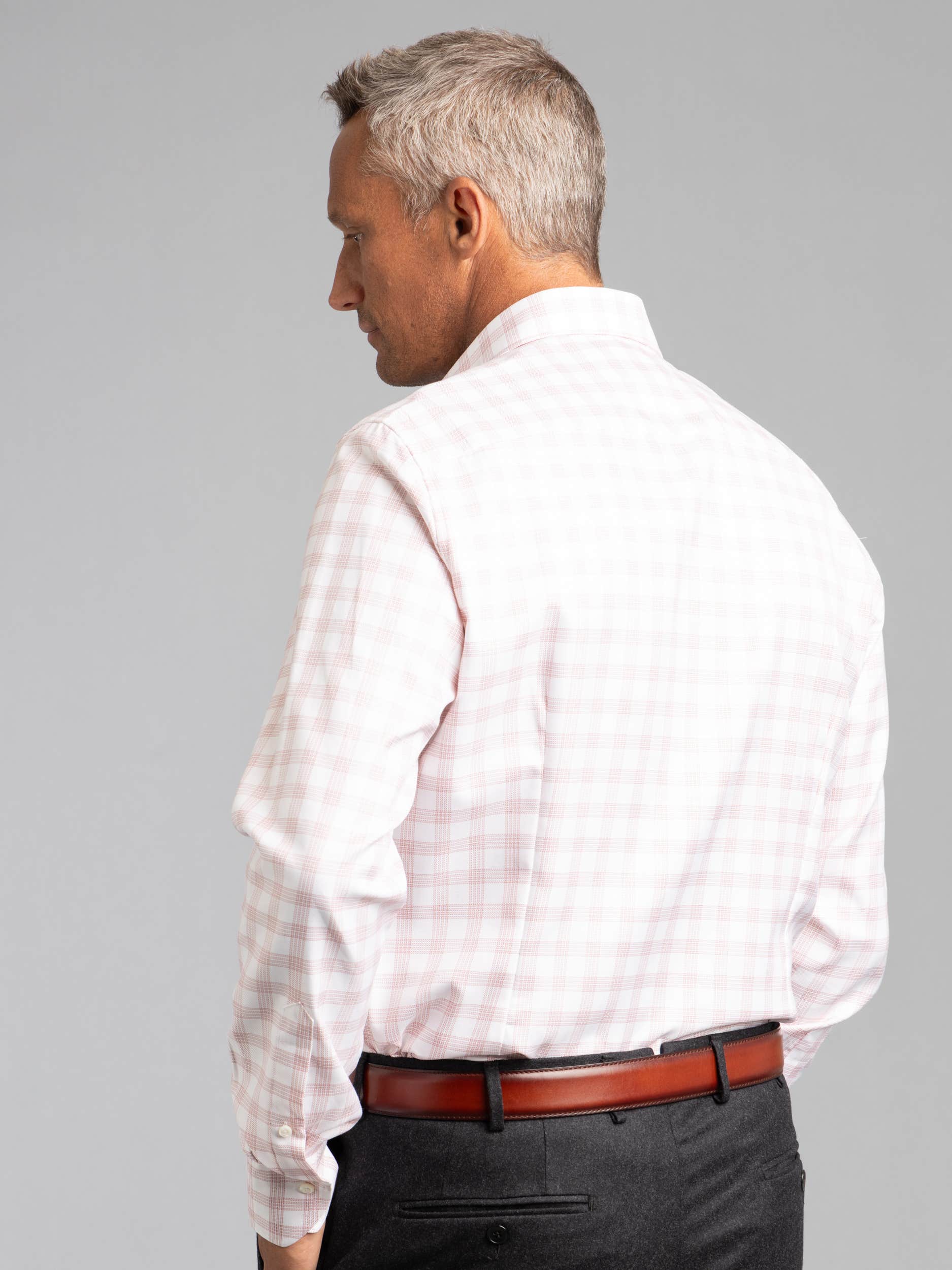 Light Pink Plaid Dress Shirt