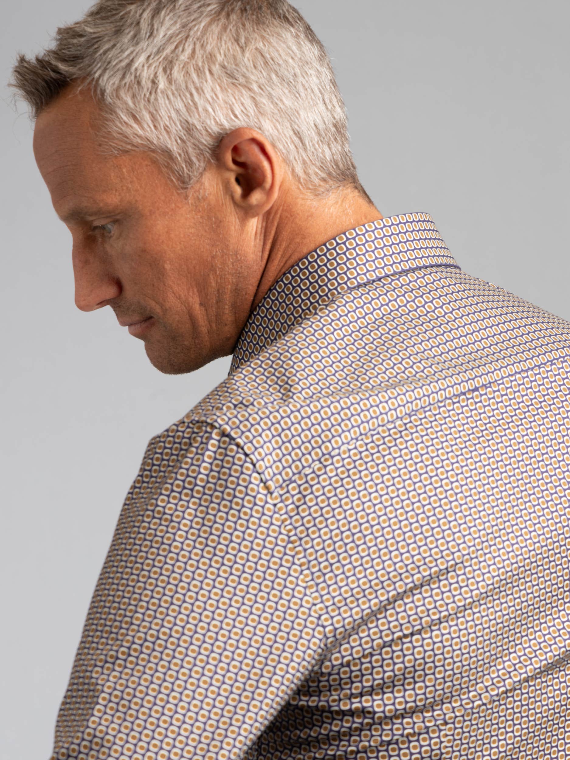Red/Navy Circle Pattern Dress Shirt