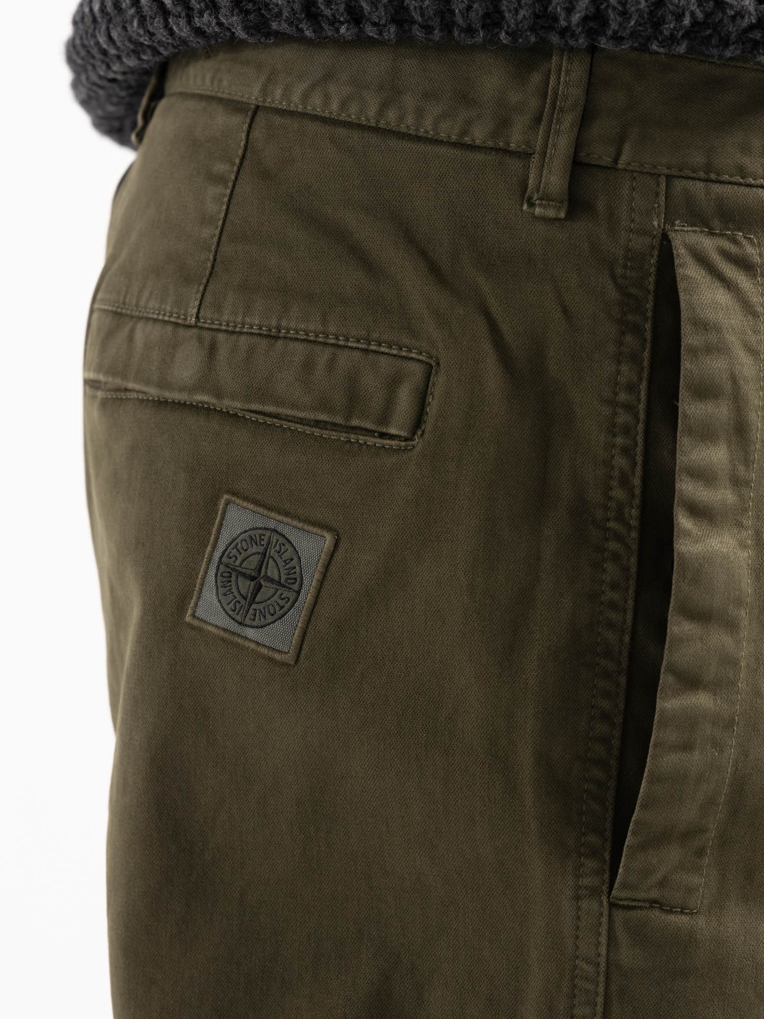 Green Stretch Gabardine Chino