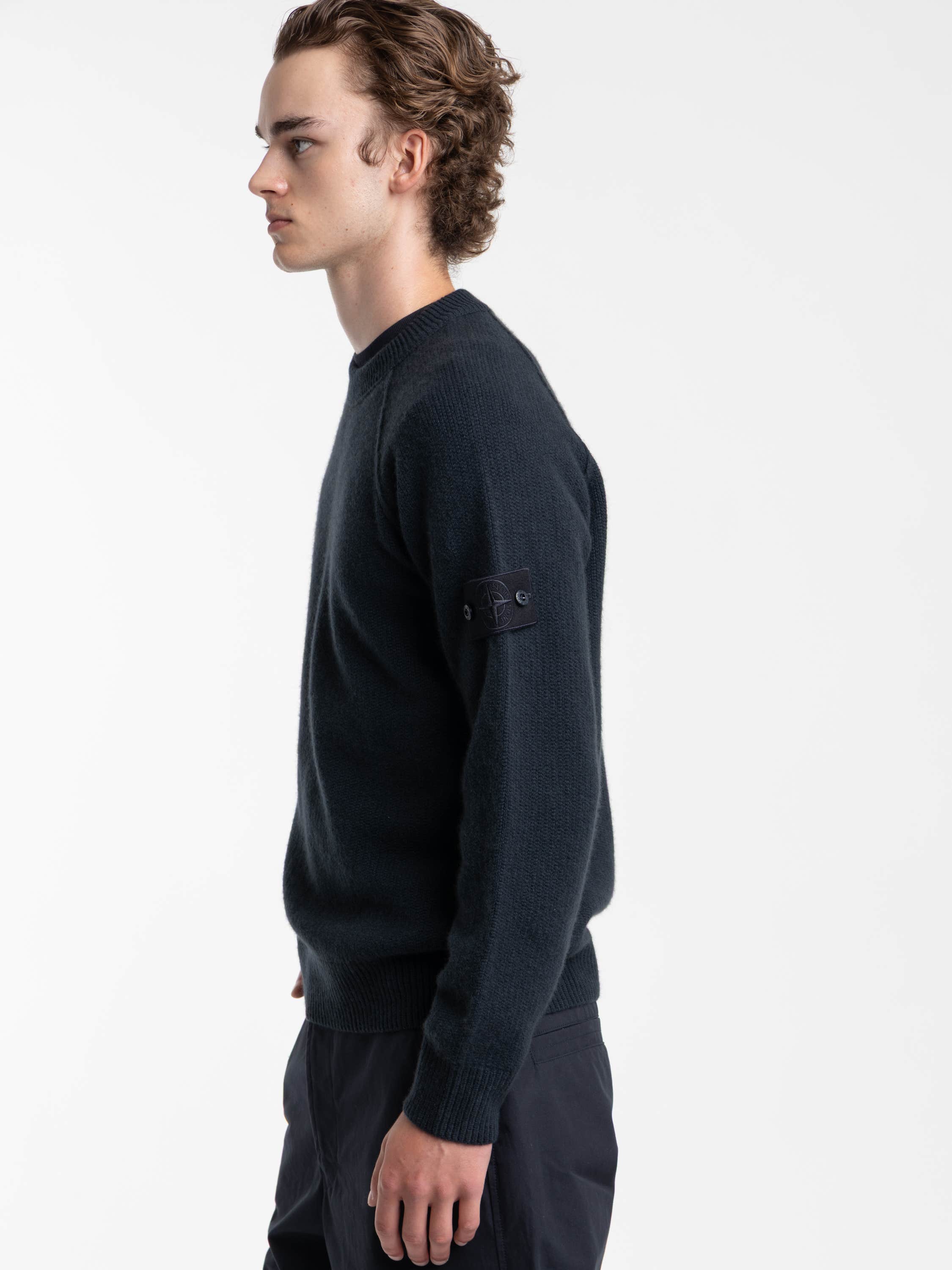 Navy Cashmere Ghost Knit Crewneck