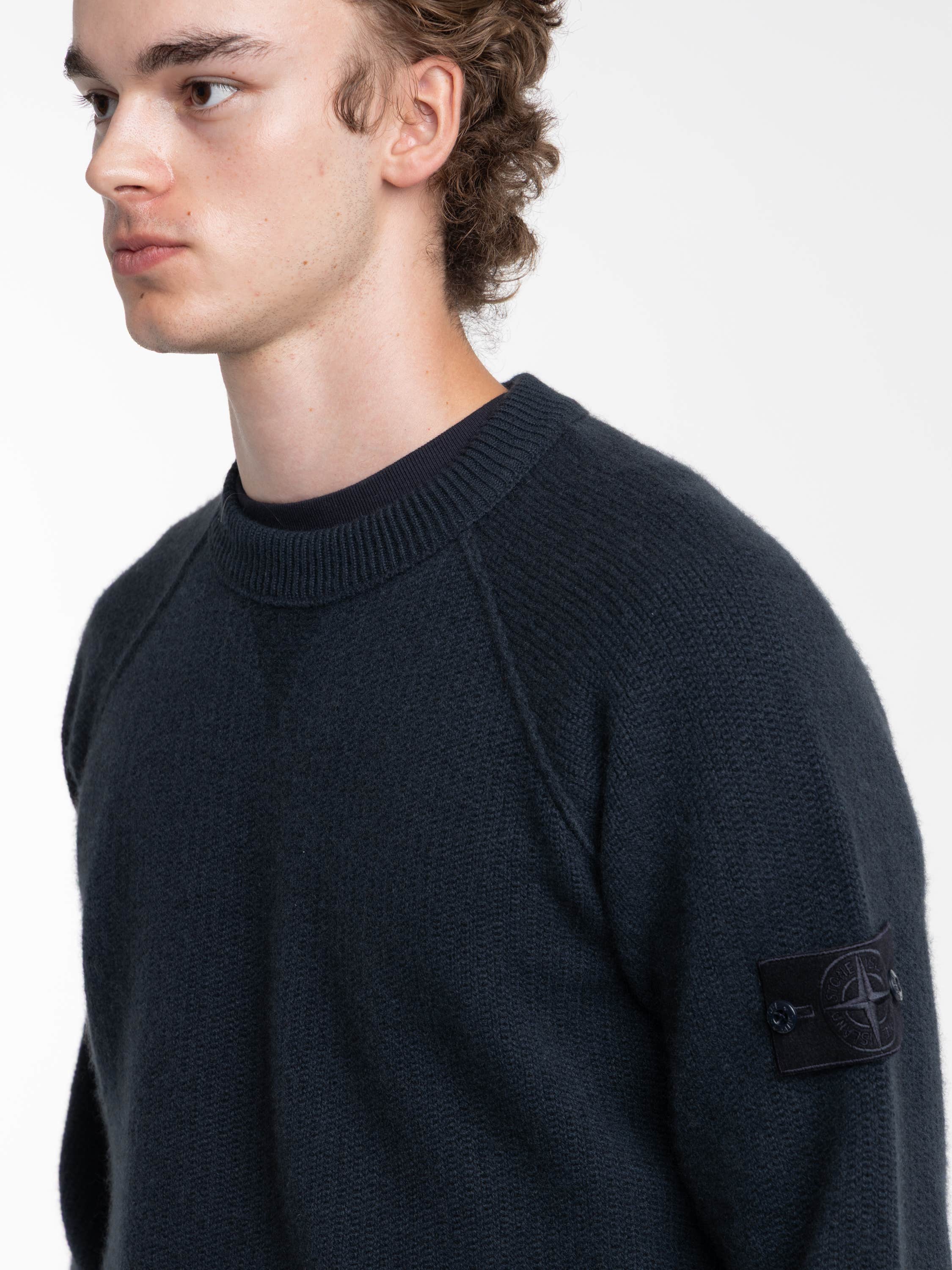 Navy Cashmere Ghost Knit Crewneck