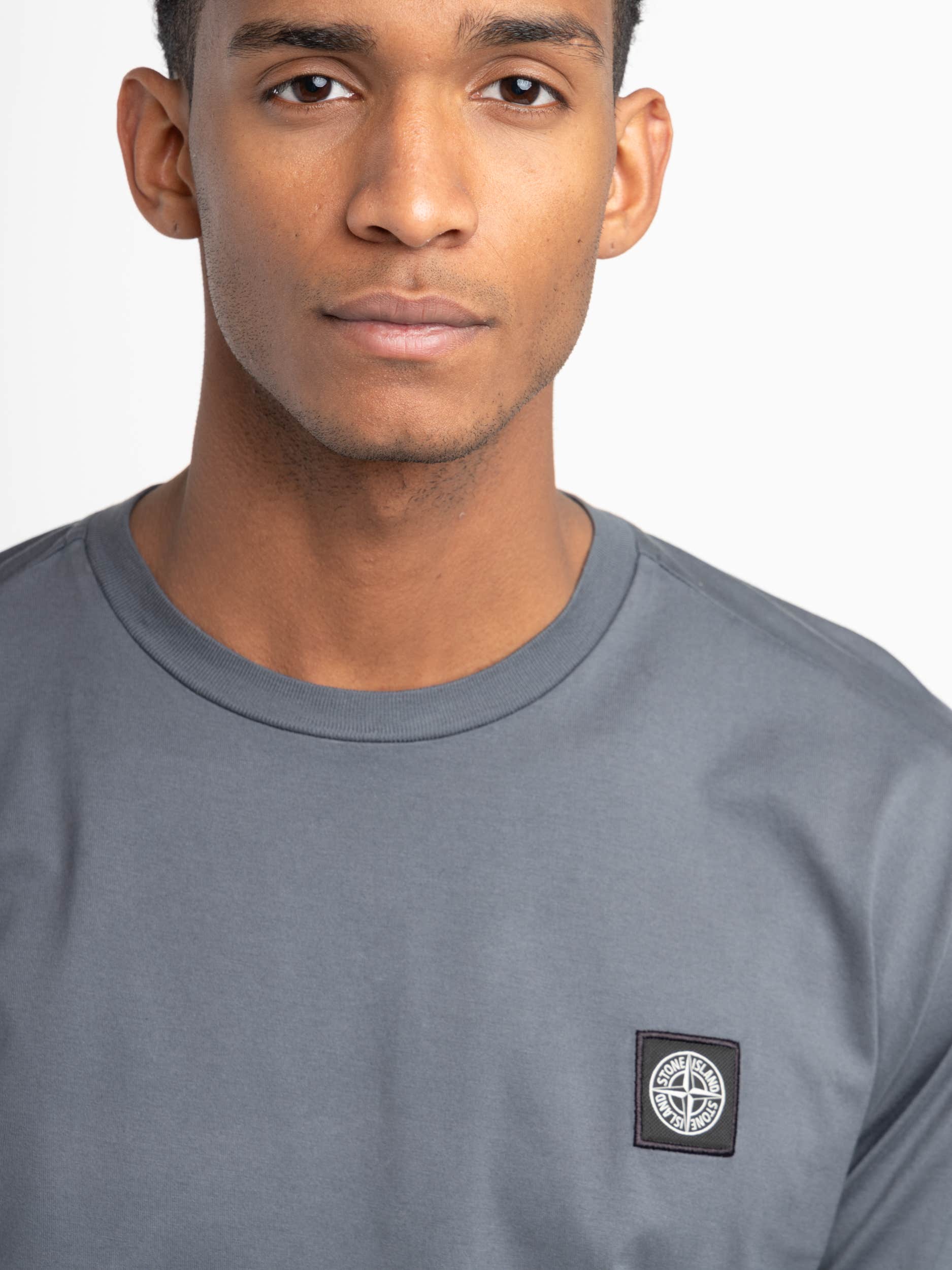 Grey Long-Sleeve Crewneck Tee