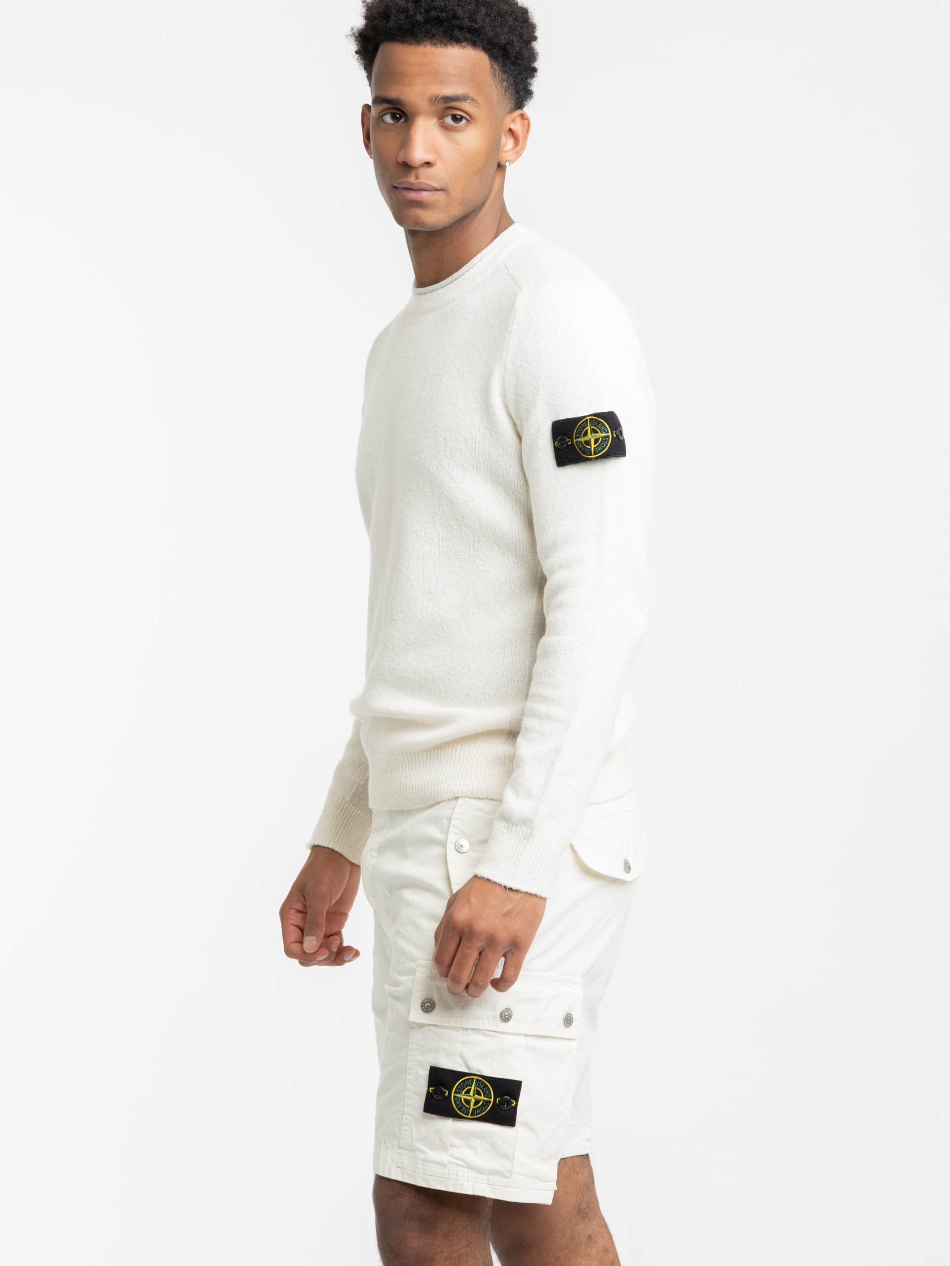 Ivory Ripstop Cotton Cargo Bermuda Short