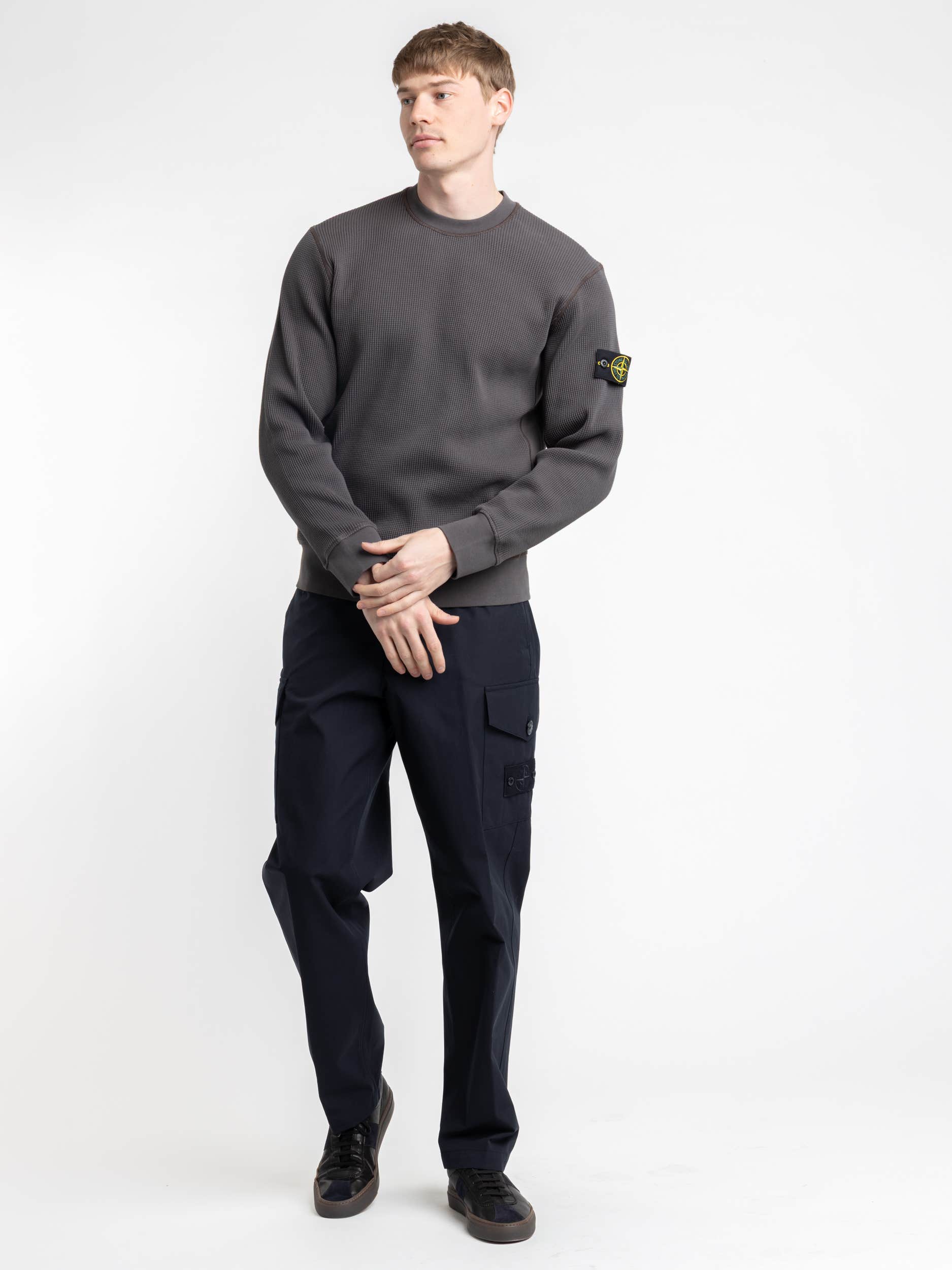 Waffle Cotton Fleece Long Sleeve Shirt