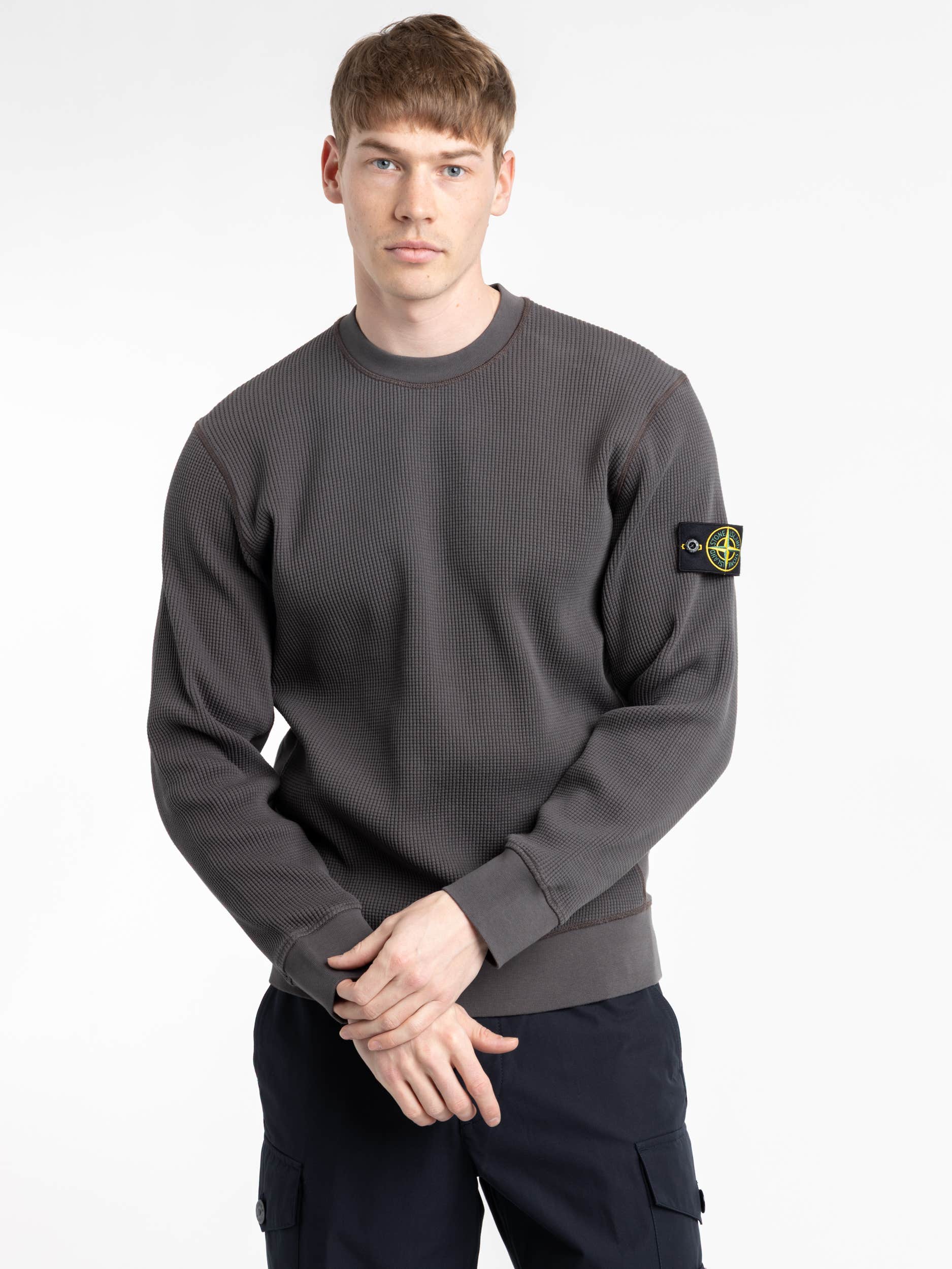 Waffle Cotton Fleece Long Sleeve Shirt