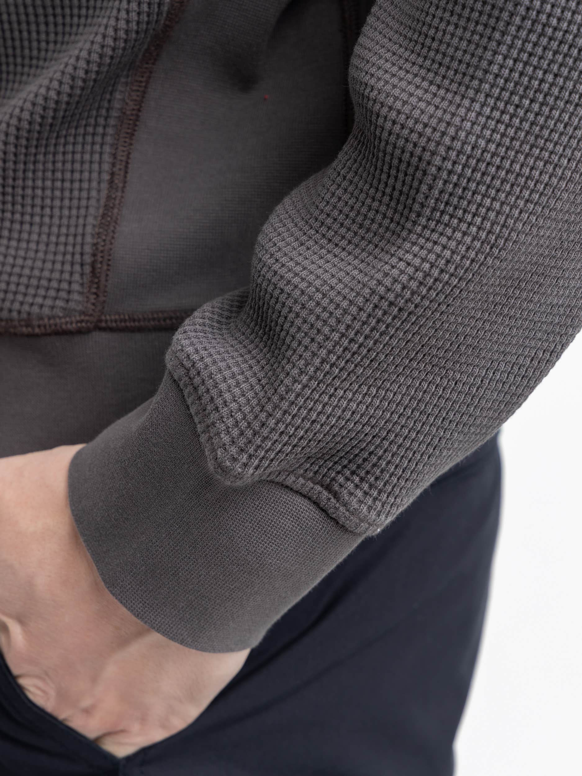 Waffle Cotton Fleece Long Sleeve Shirt