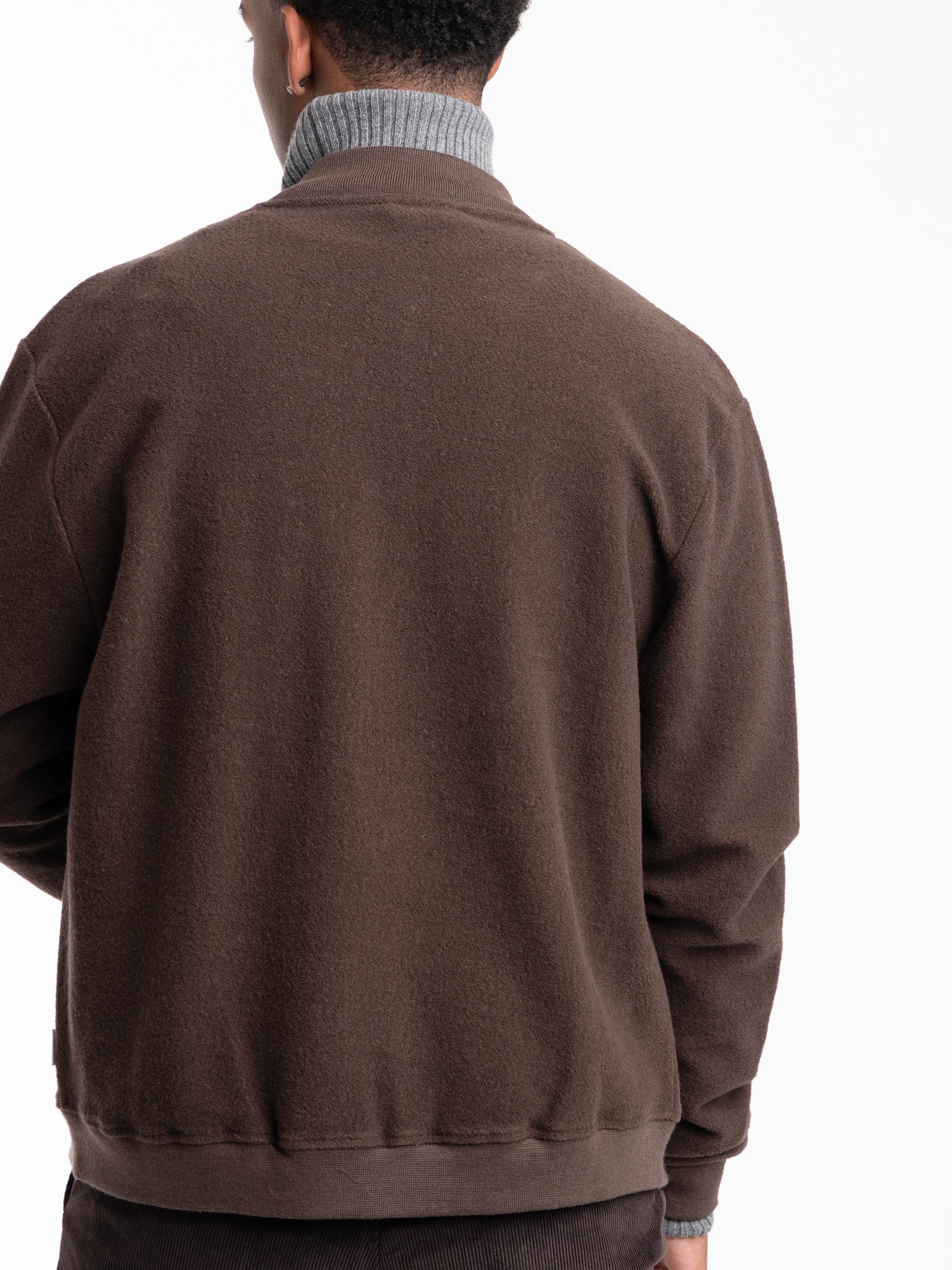 Brown Blouson Wool-Cotton Jacket
