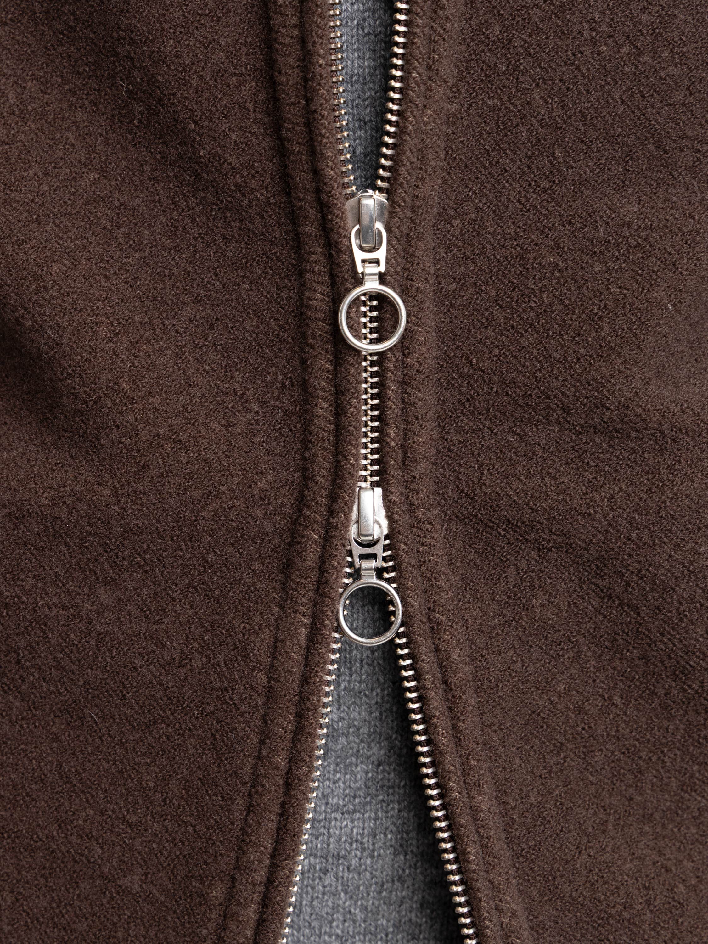 Brown Blouson Wool-Cotton Jacket