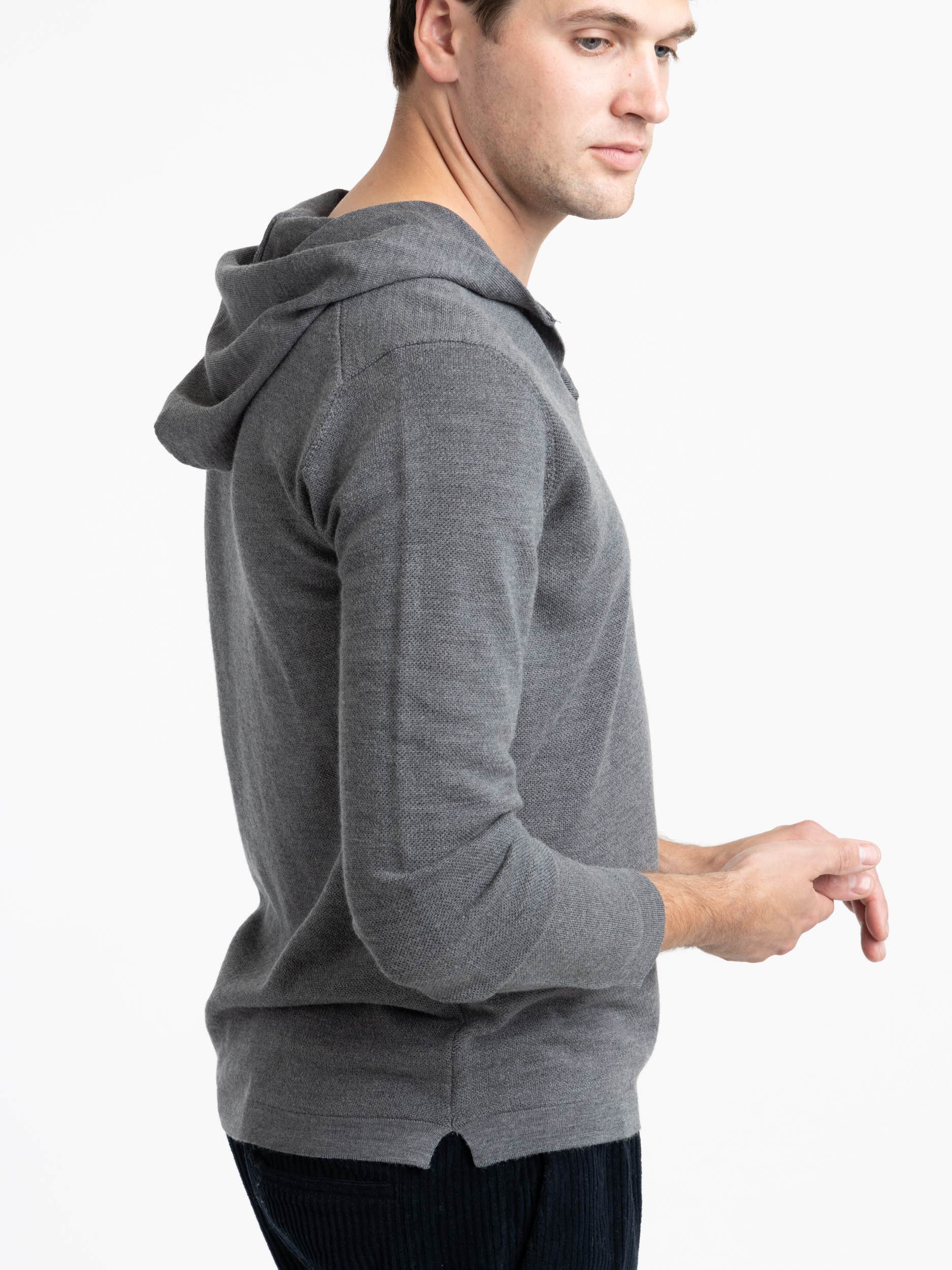 Charcoal Merino Hoodie