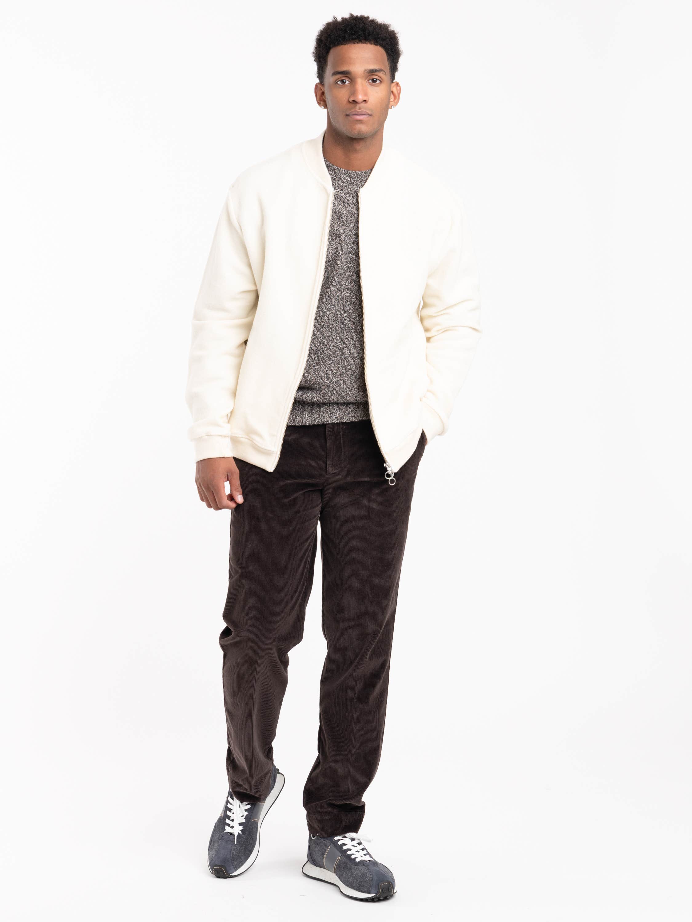 Ivory Blouson Wool-Cotton Jacket