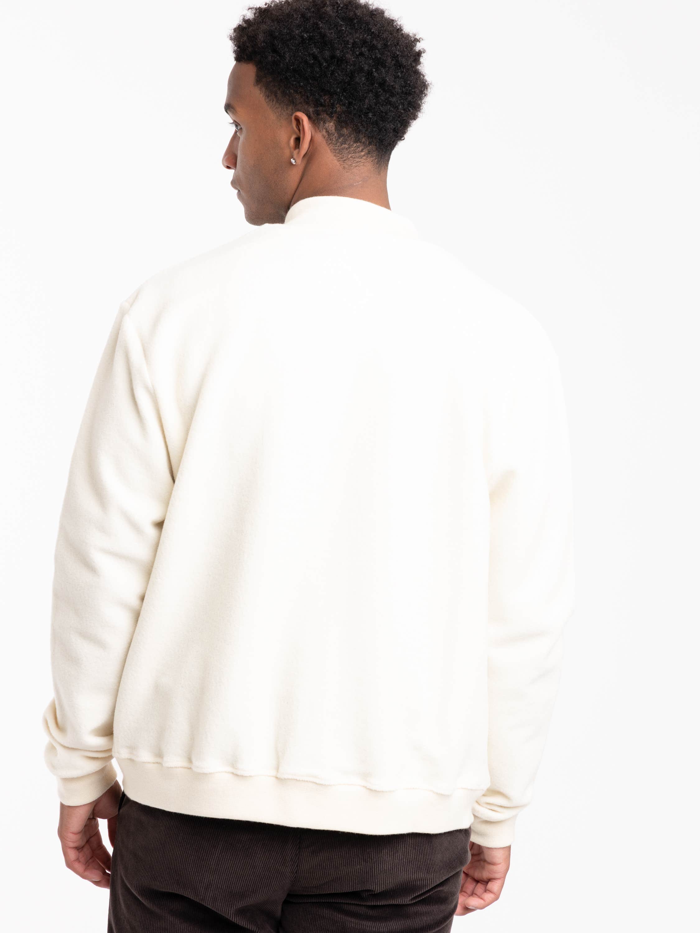 Ivory Blouson Wool-Cotton Jacket