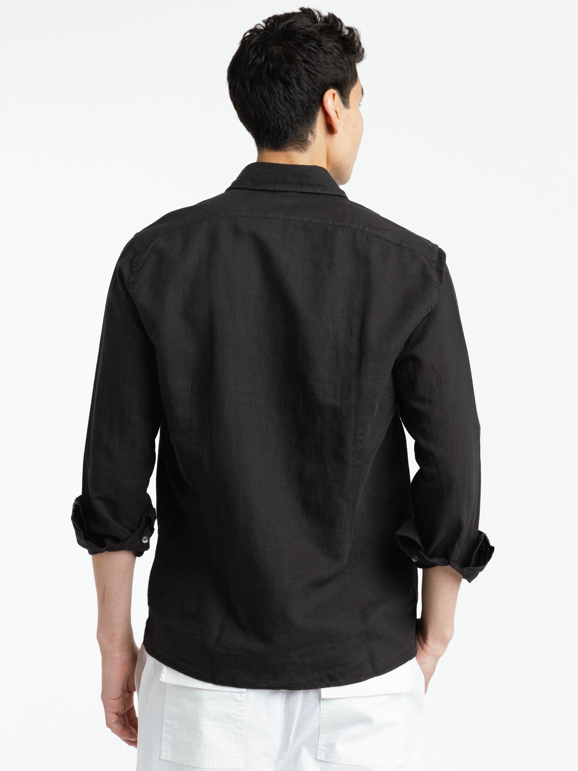 Kent Collar Summer Shirt In Black