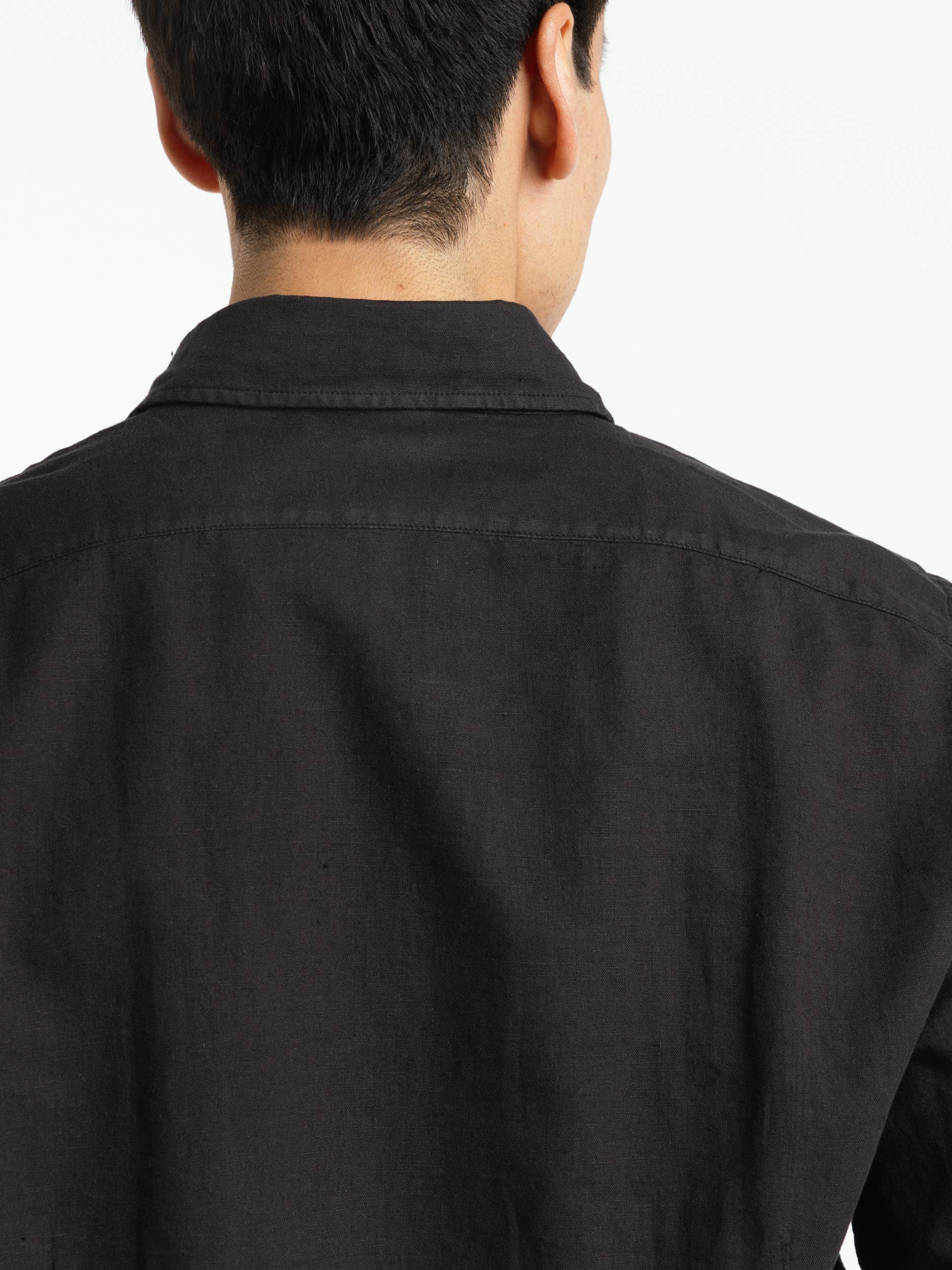 Kent Collar Summer Shirt In Black