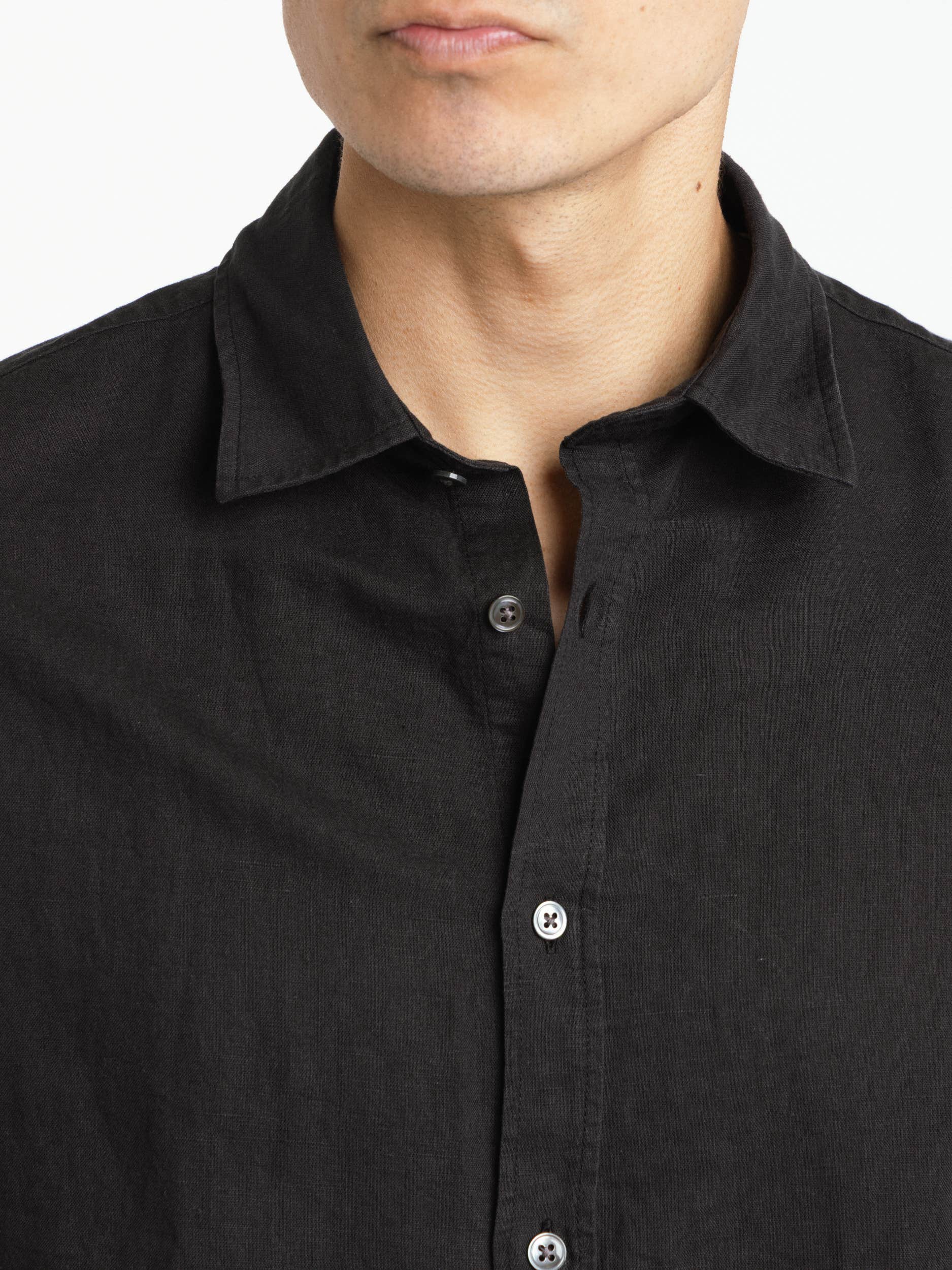 Kent Collar Summer Shirt In Black