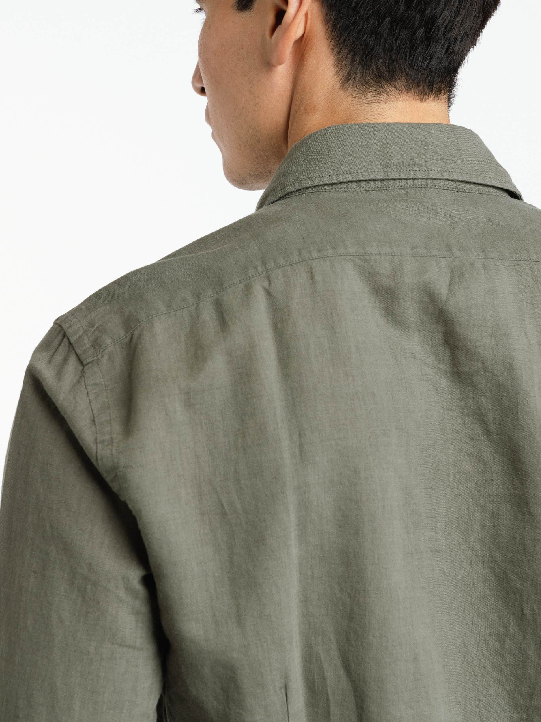 Kent Collar Summer Shirt In Olive