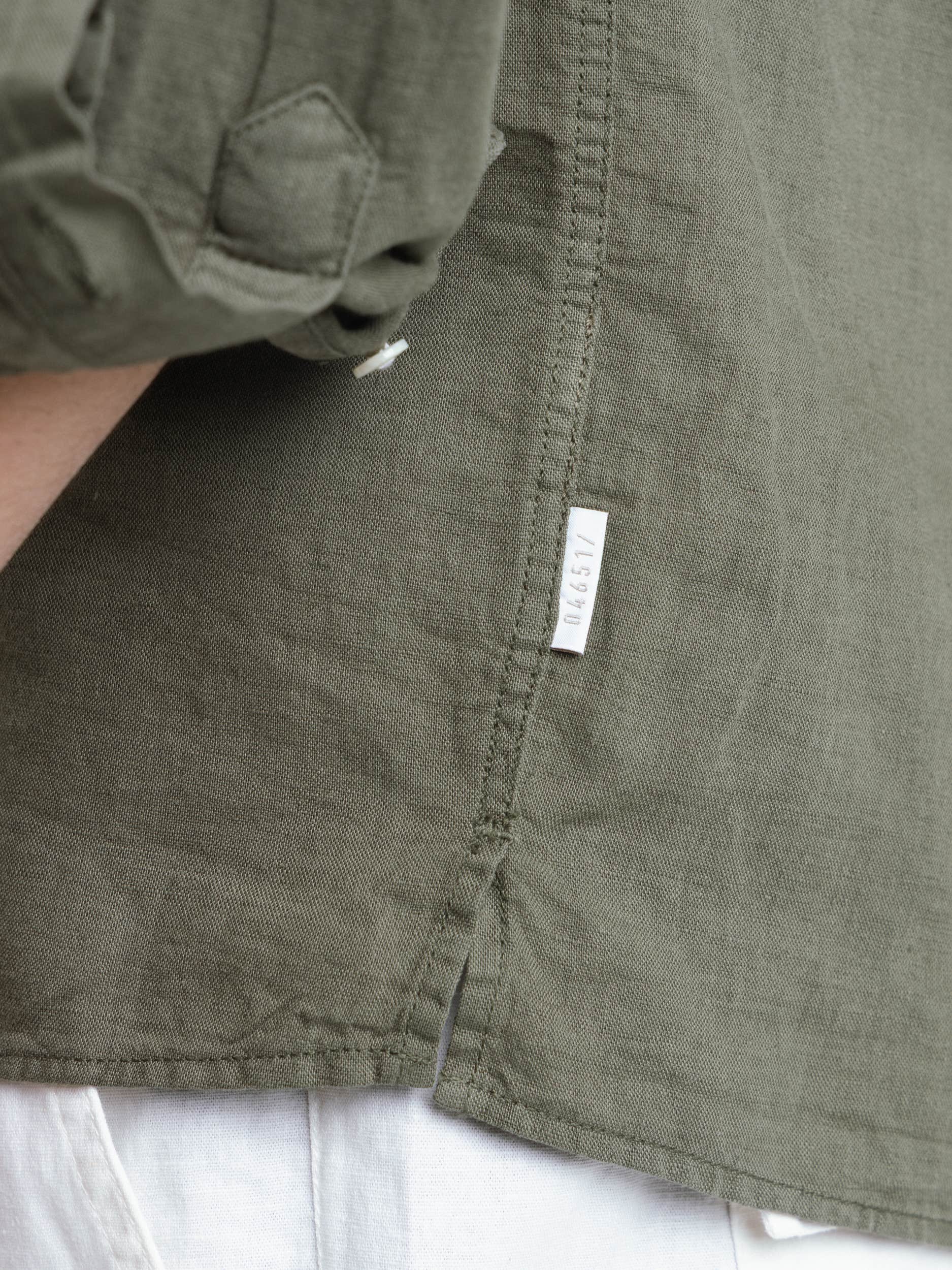 Kent Collar Summer Shirt In Olive