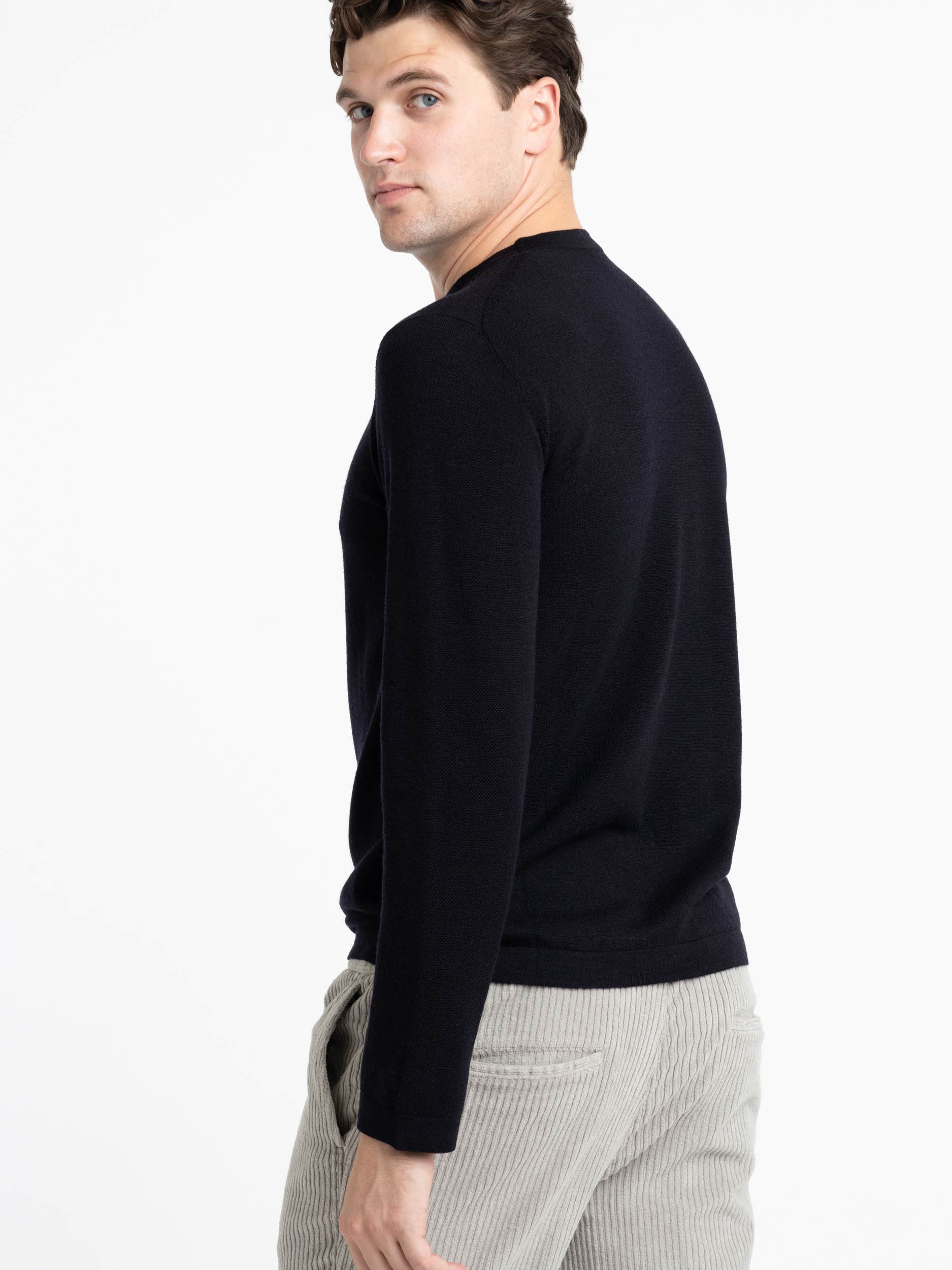 Navy Merino Crewneck