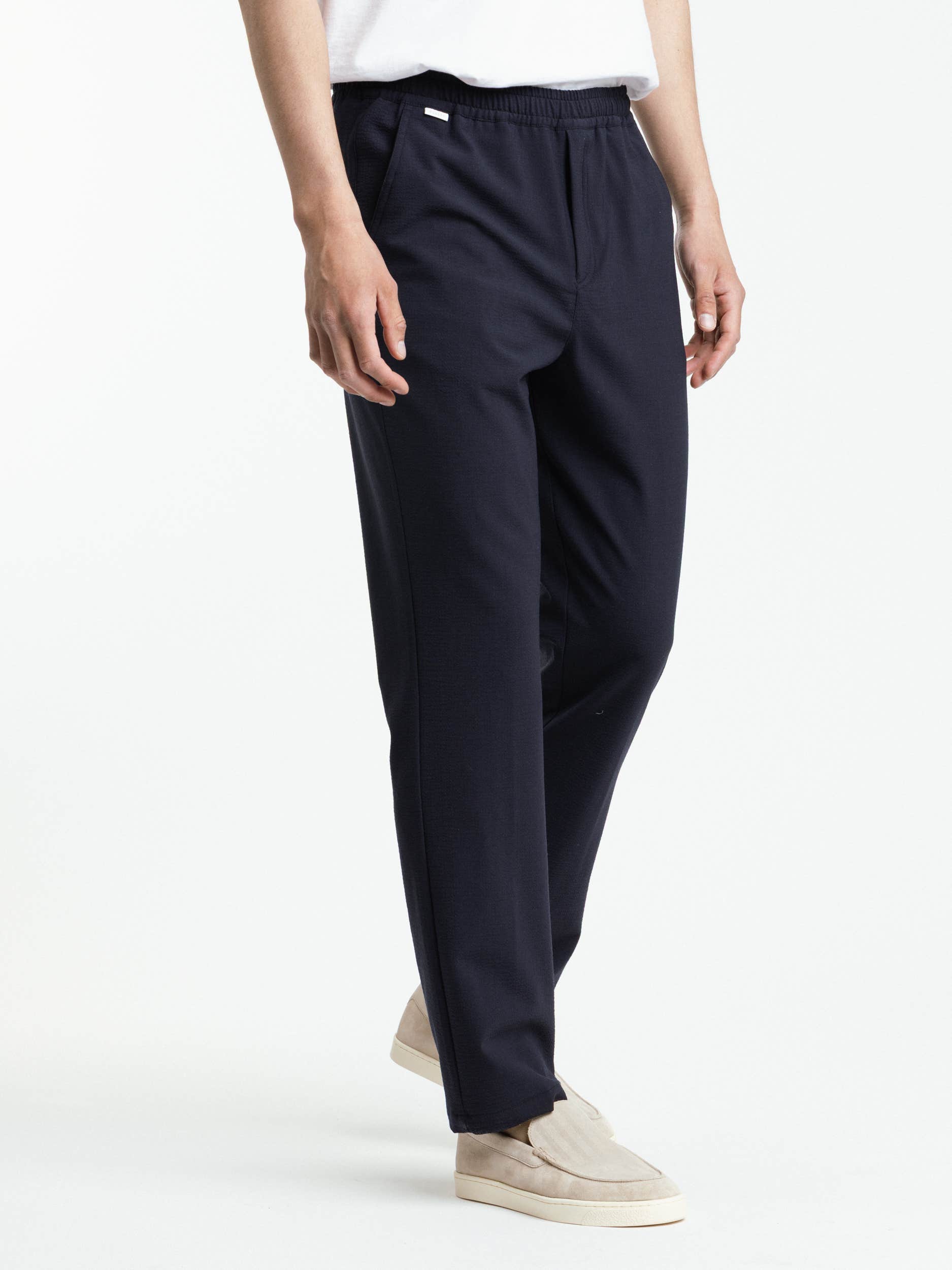 Navy Seersucker Trouser
