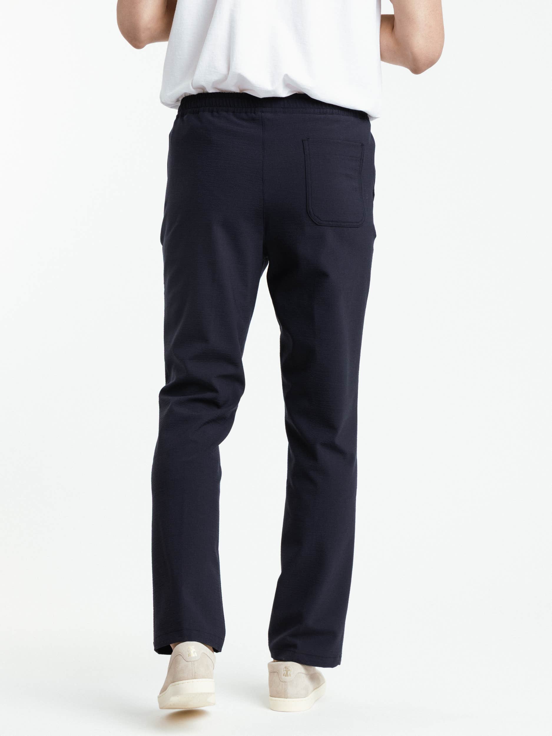 Navy Seersucker Trouser