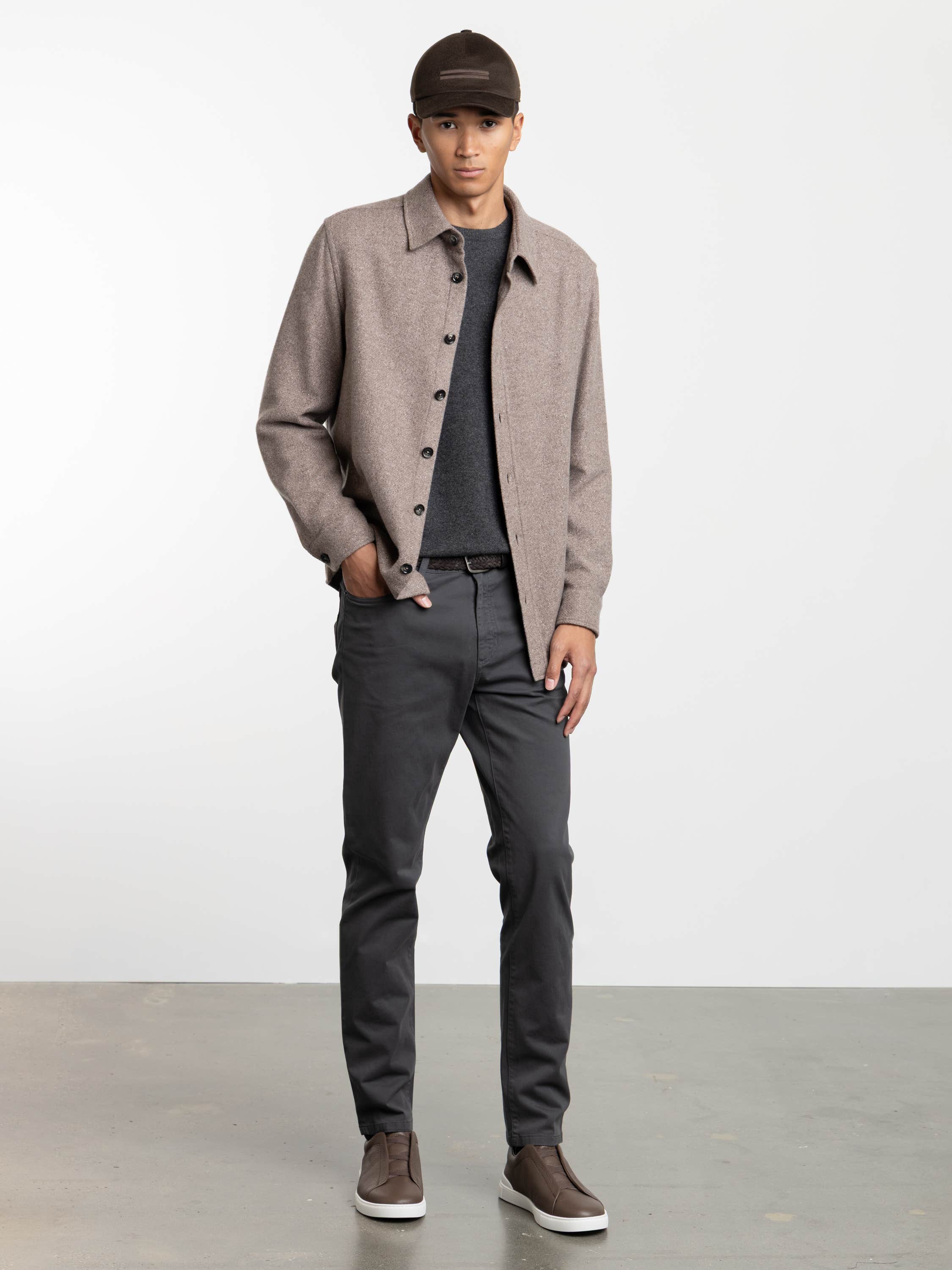 Brown Cashmere and Silk Overshirt