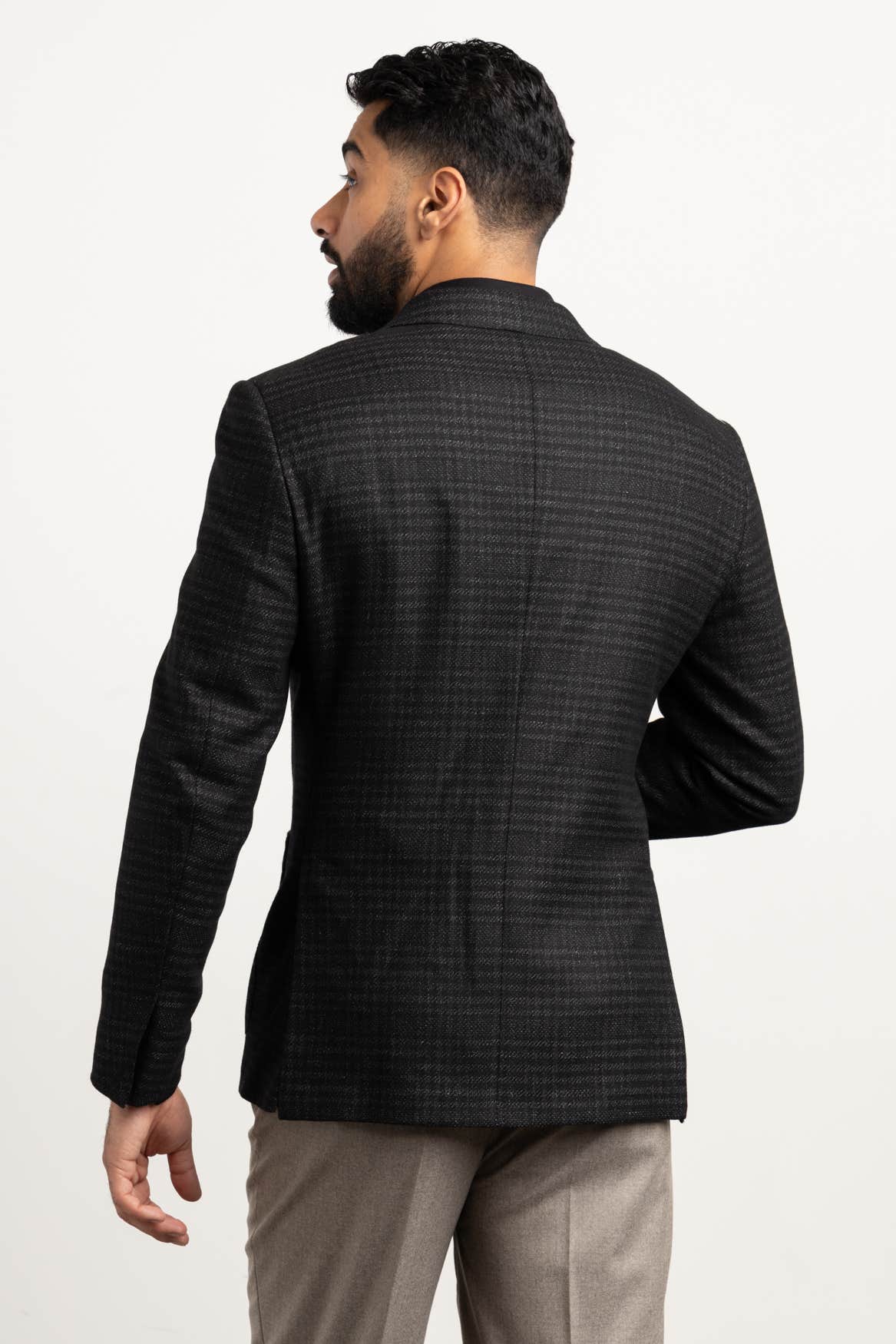 Black Check Cashmere Sport Jacket