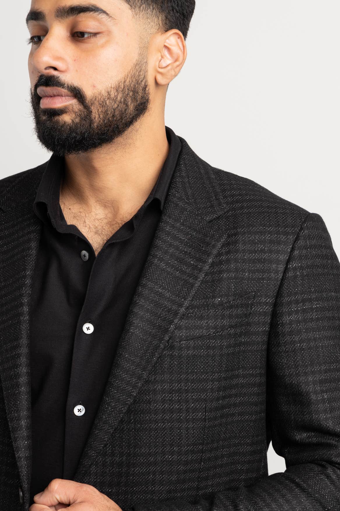 Black Check Cashmere Sport Jacket