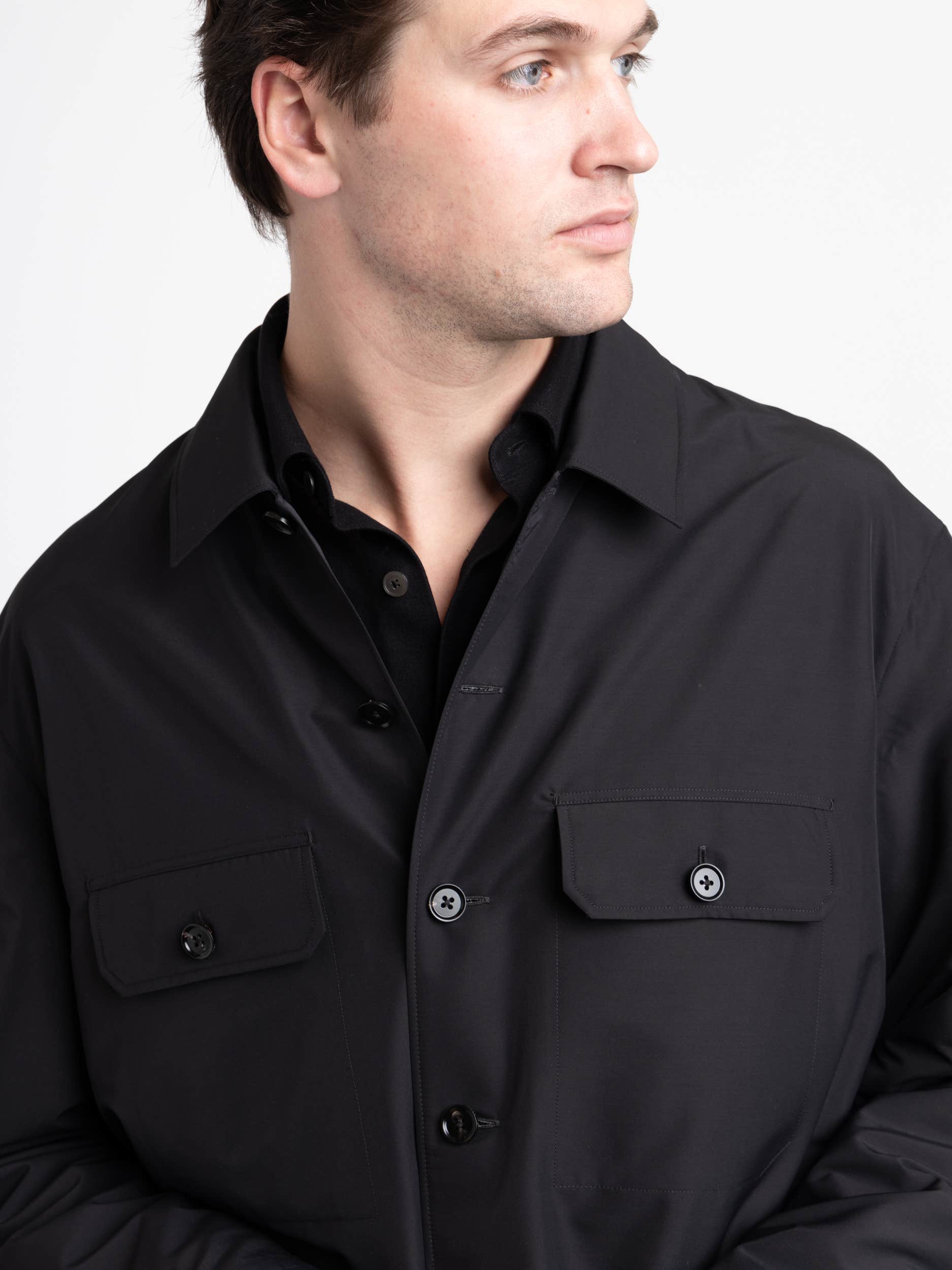 Black High Performance™ Wool Overshirt