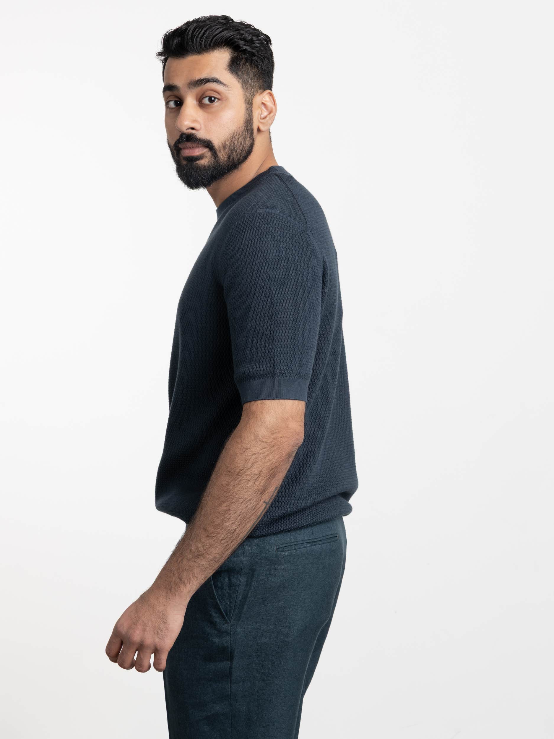 Premium Cotton Crewneck In Blue