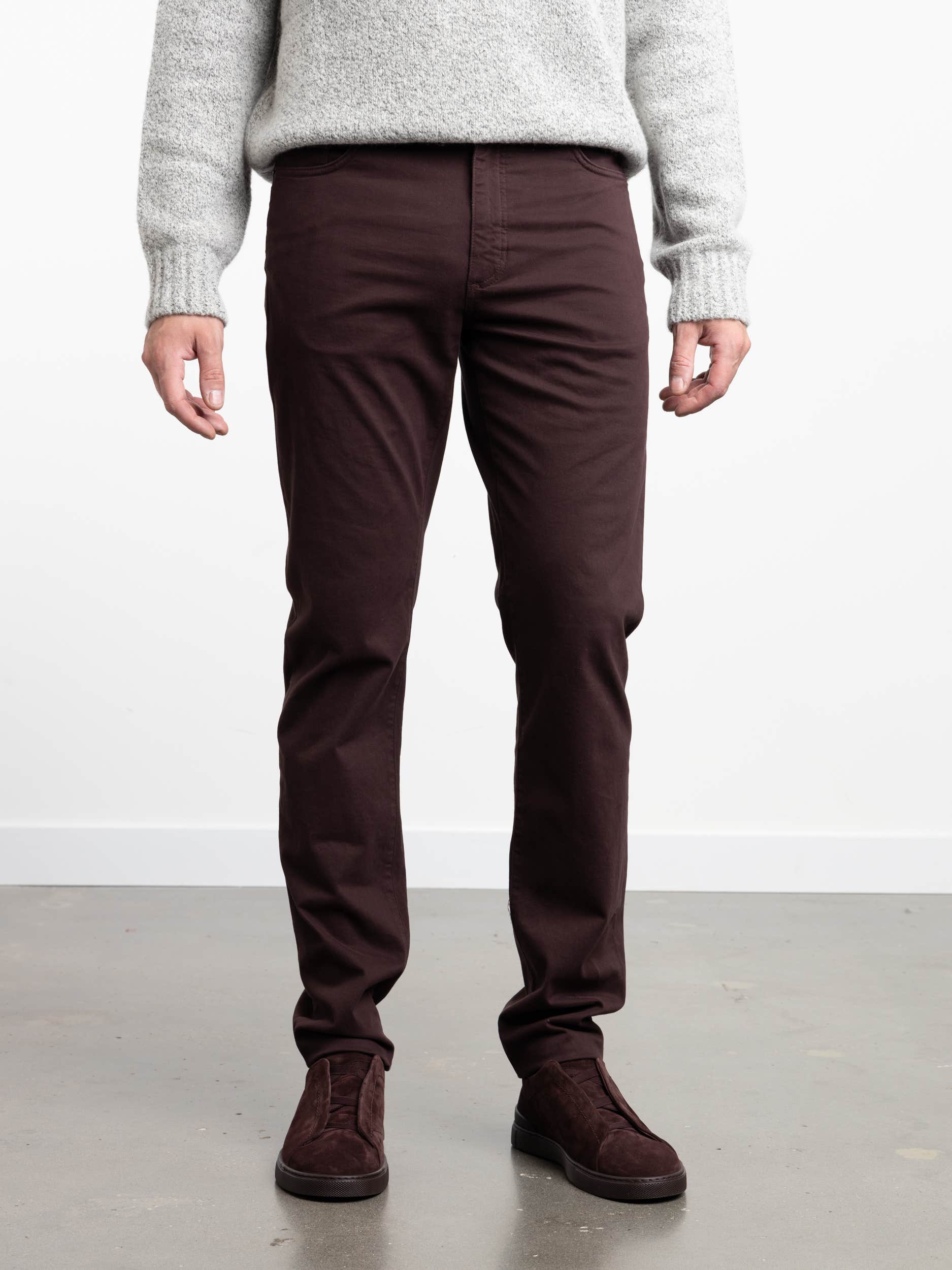 Burgundy City Fit 5-Pocket Jeans