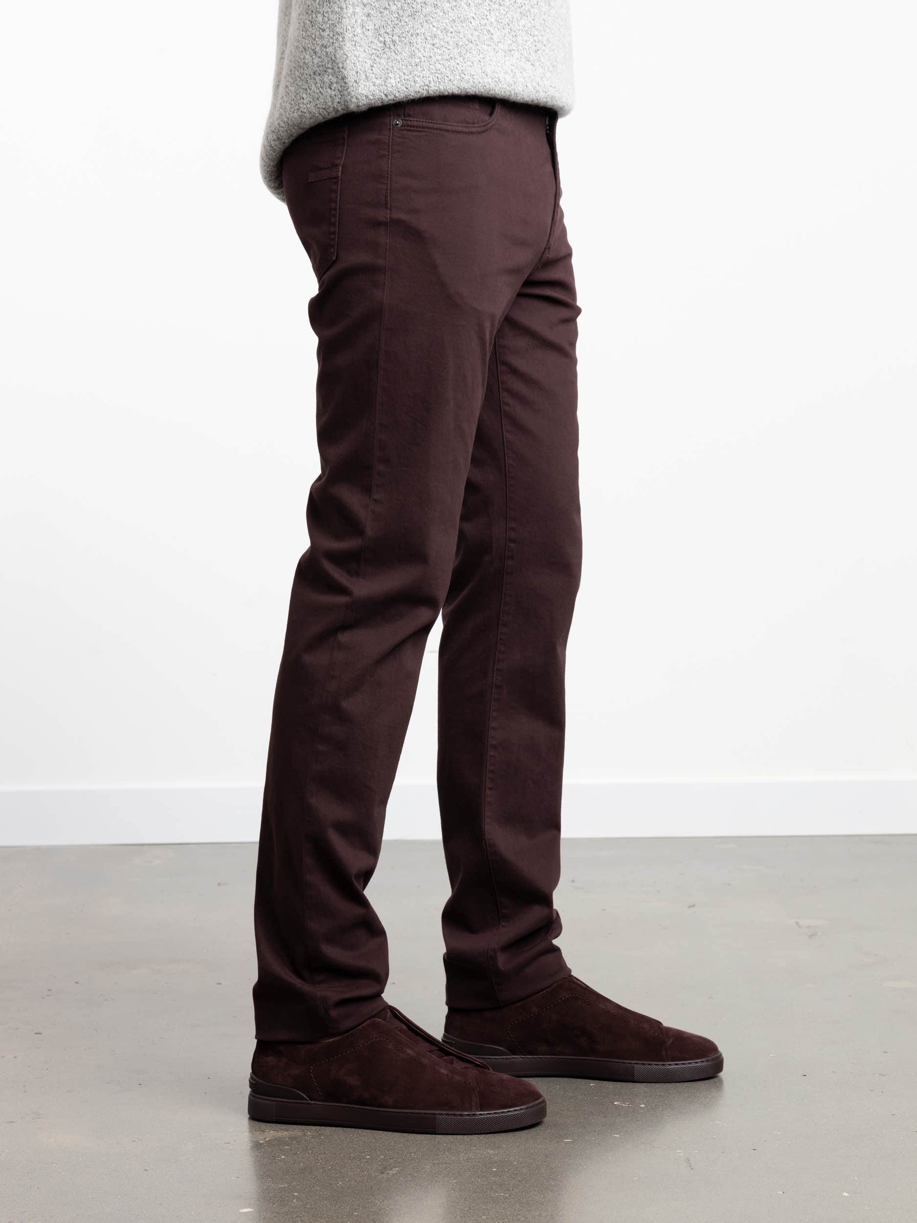Burgundy City Fit 5-Pocket Jeans