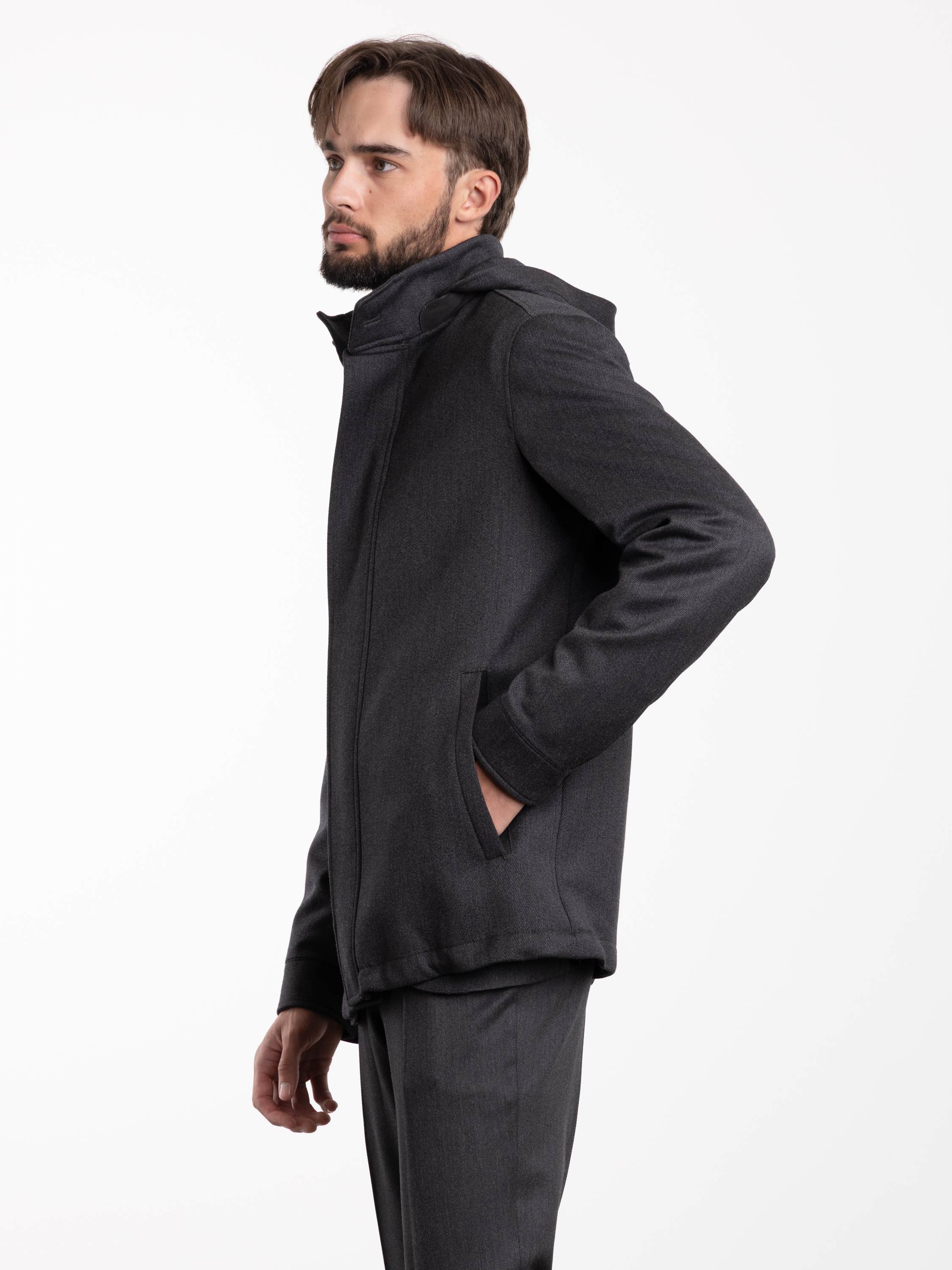 Dark Grey Wool And Cashmere Jacket