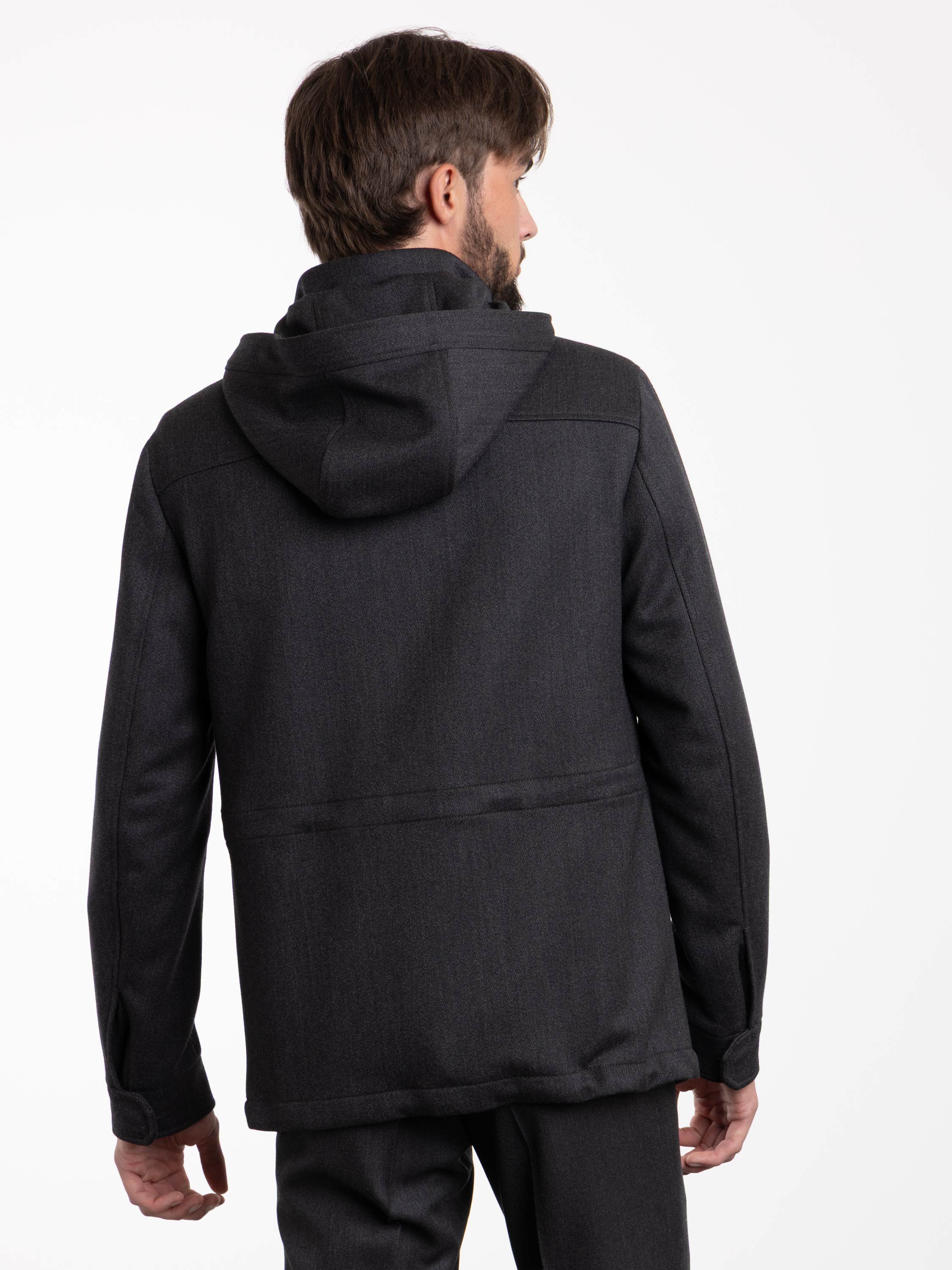 Dark Grey Wool And Cashmere Jacket
