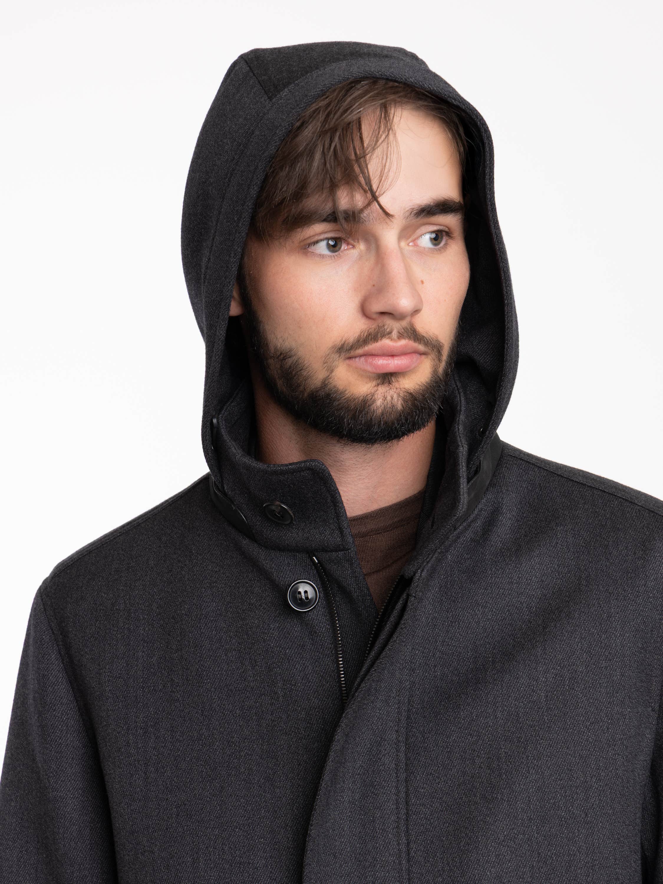 Dark Grey Wool And Cashmere Jacket