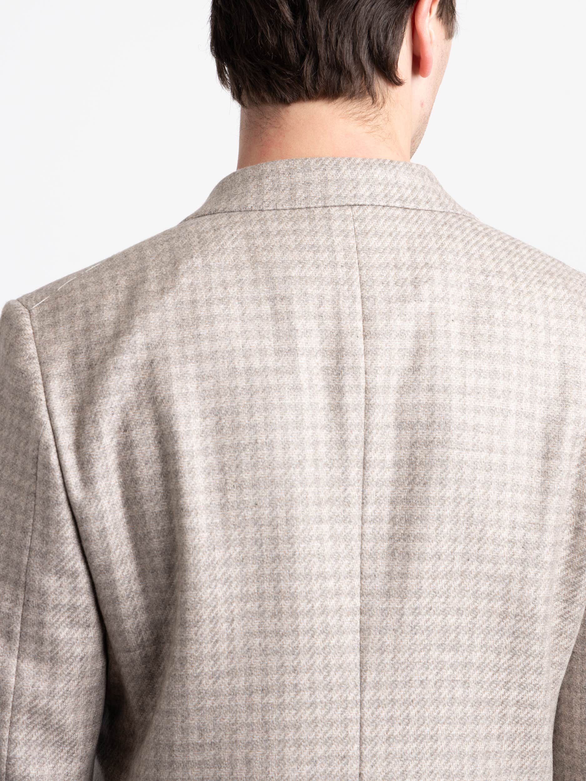 Beige Cashmere Tonal Houndstooth Sport Jacket