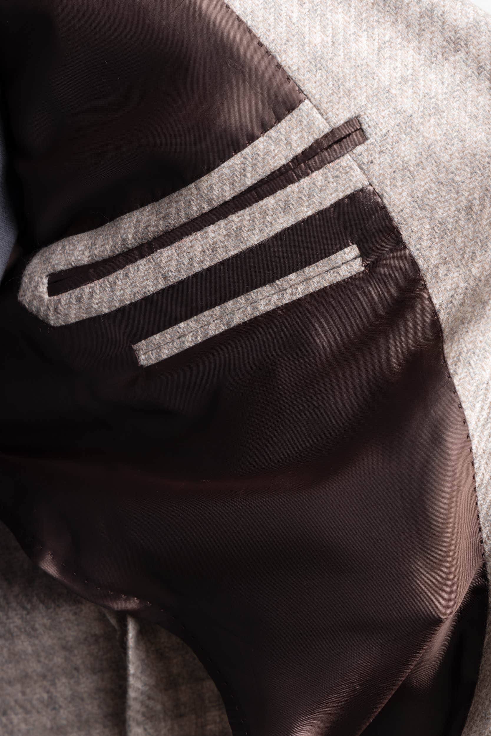 Beige Cashmere Tonal Houndstooth Sport Jacket