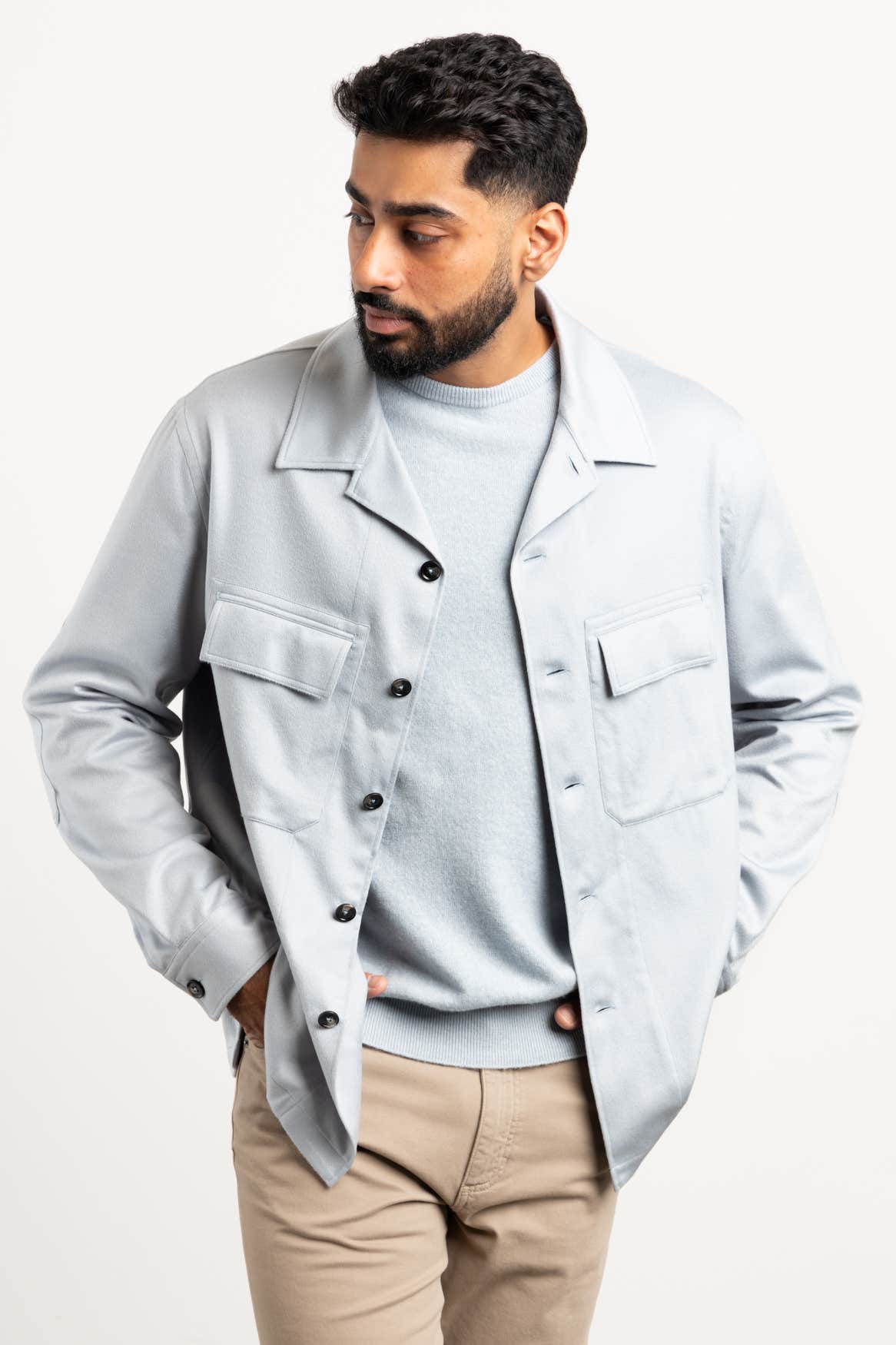 Light Blue Oasi Cashmere Overshirt