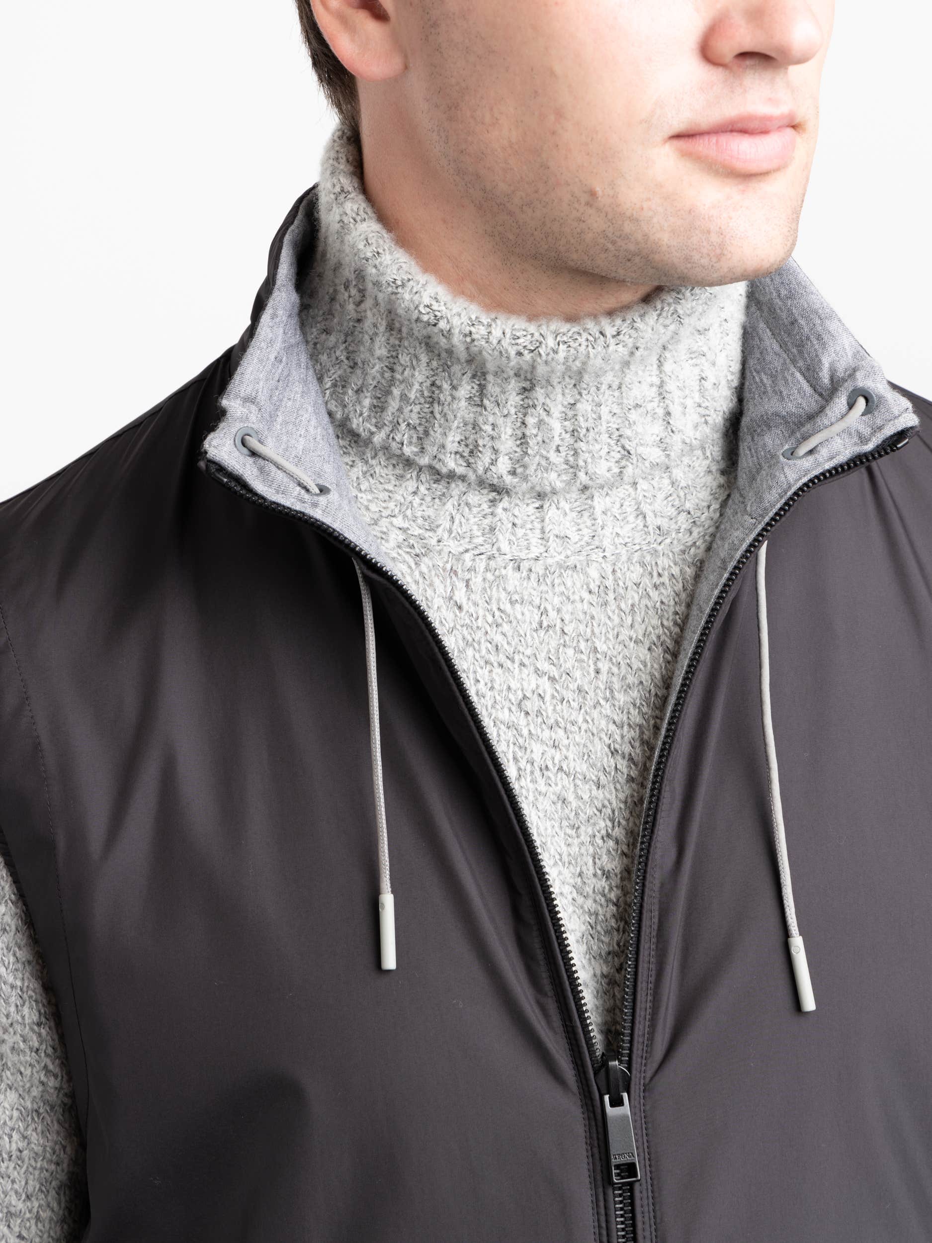 Nylon Black and Grey Reversible Vest