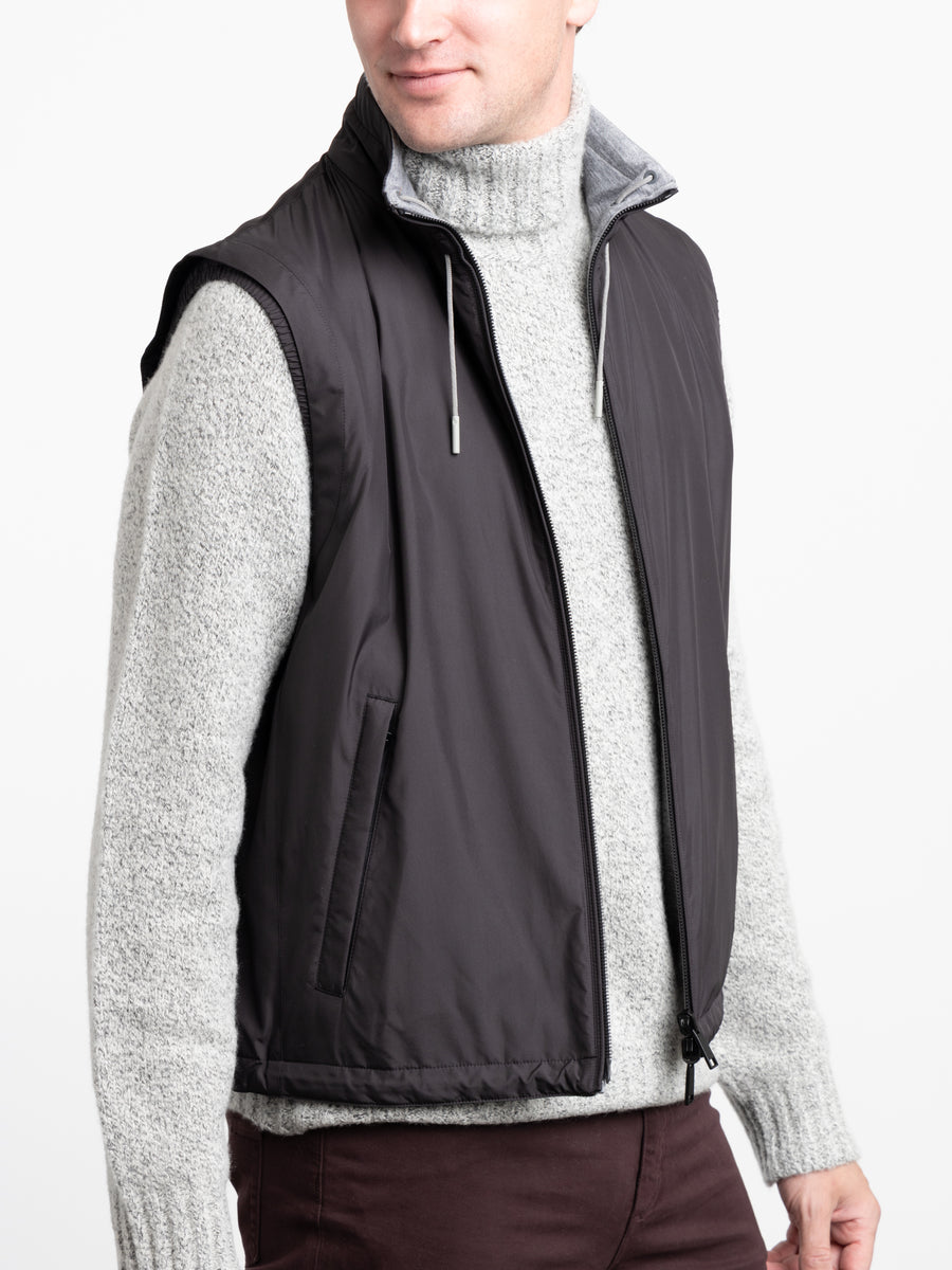 Nylon Black and Grey Reversible Vest – The Helm Clothing