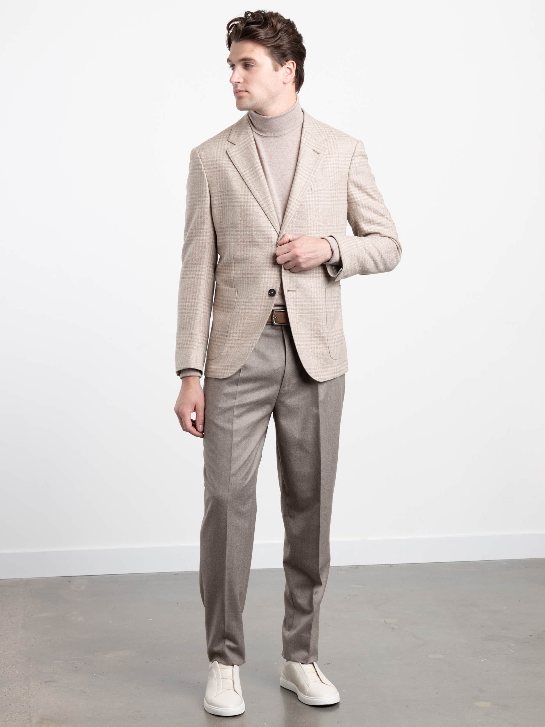 Oatmeal Plaid Sport Jacket
