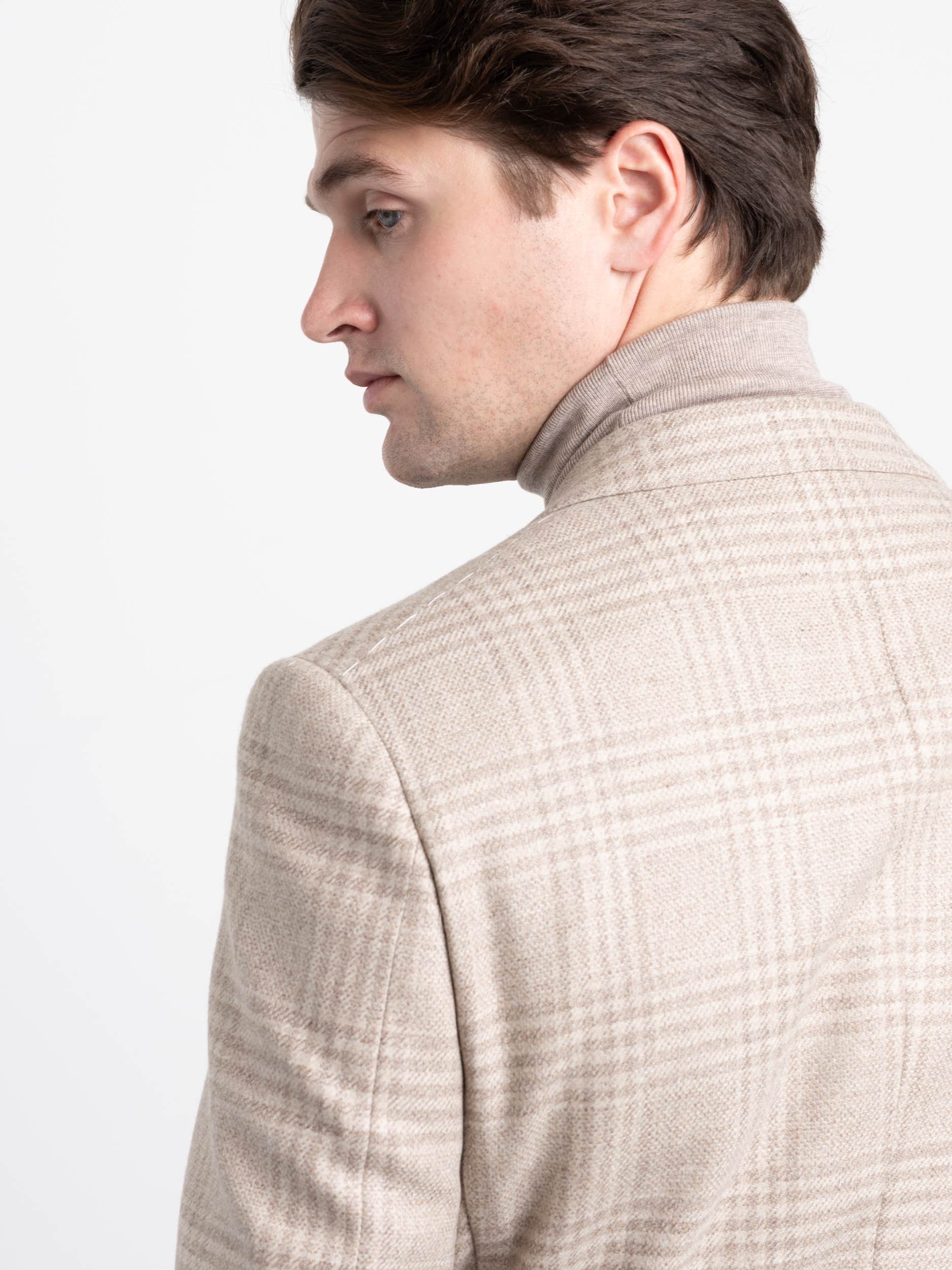 Oatmeal Plaid Sport Jacket