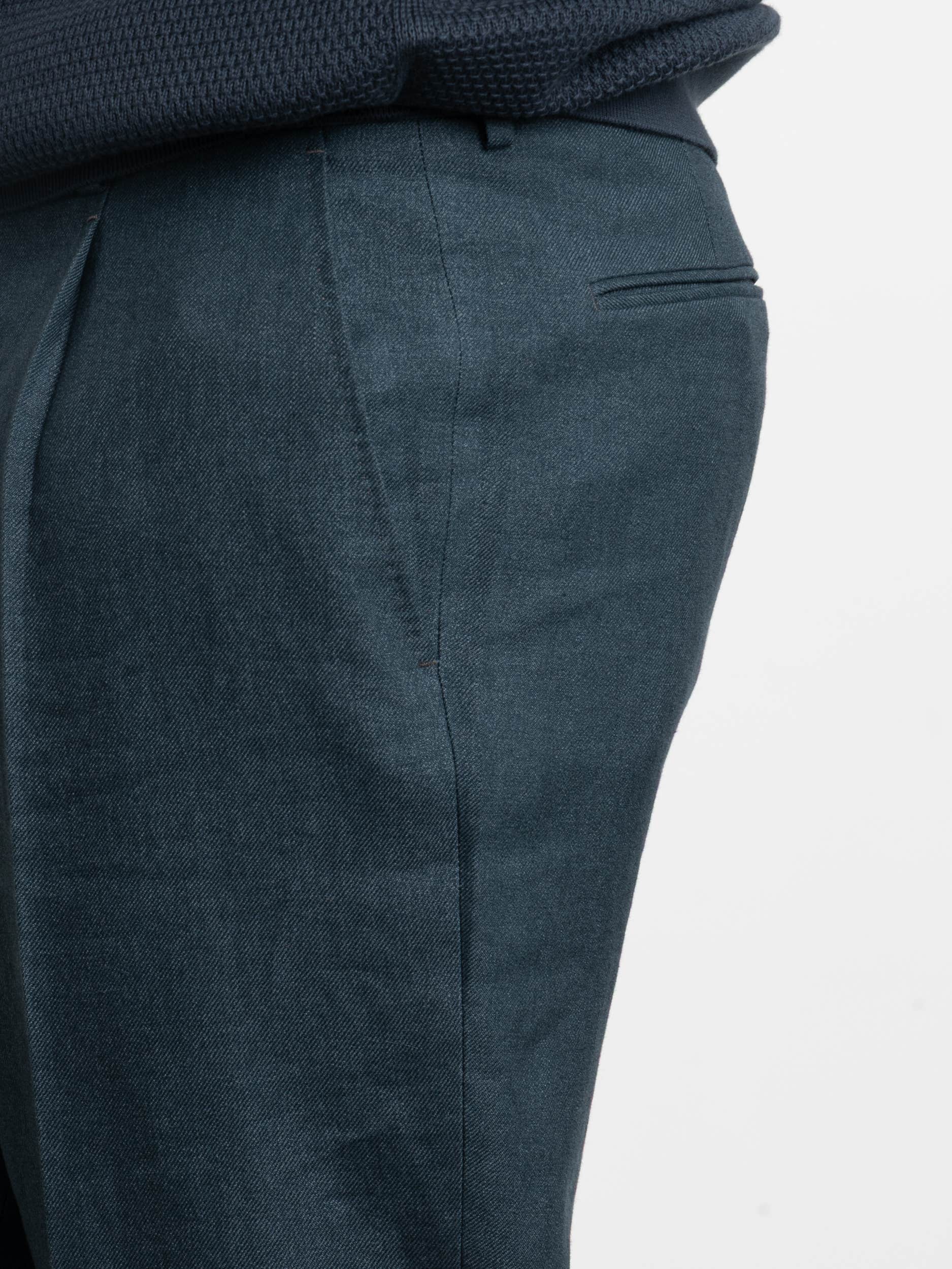 Linen and Wool Blue Dress Pant