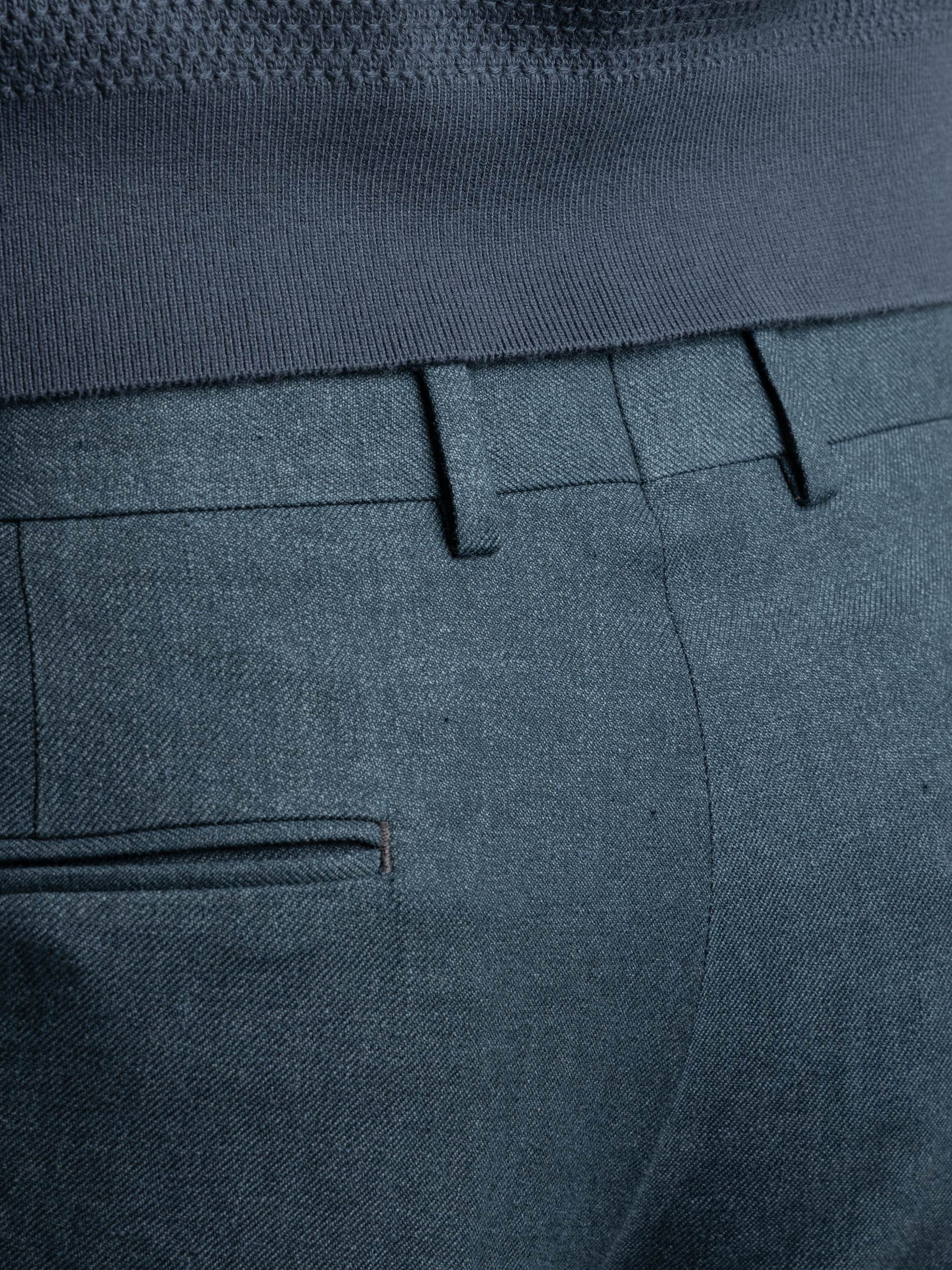 Linen and Wool Blue Dress Pant