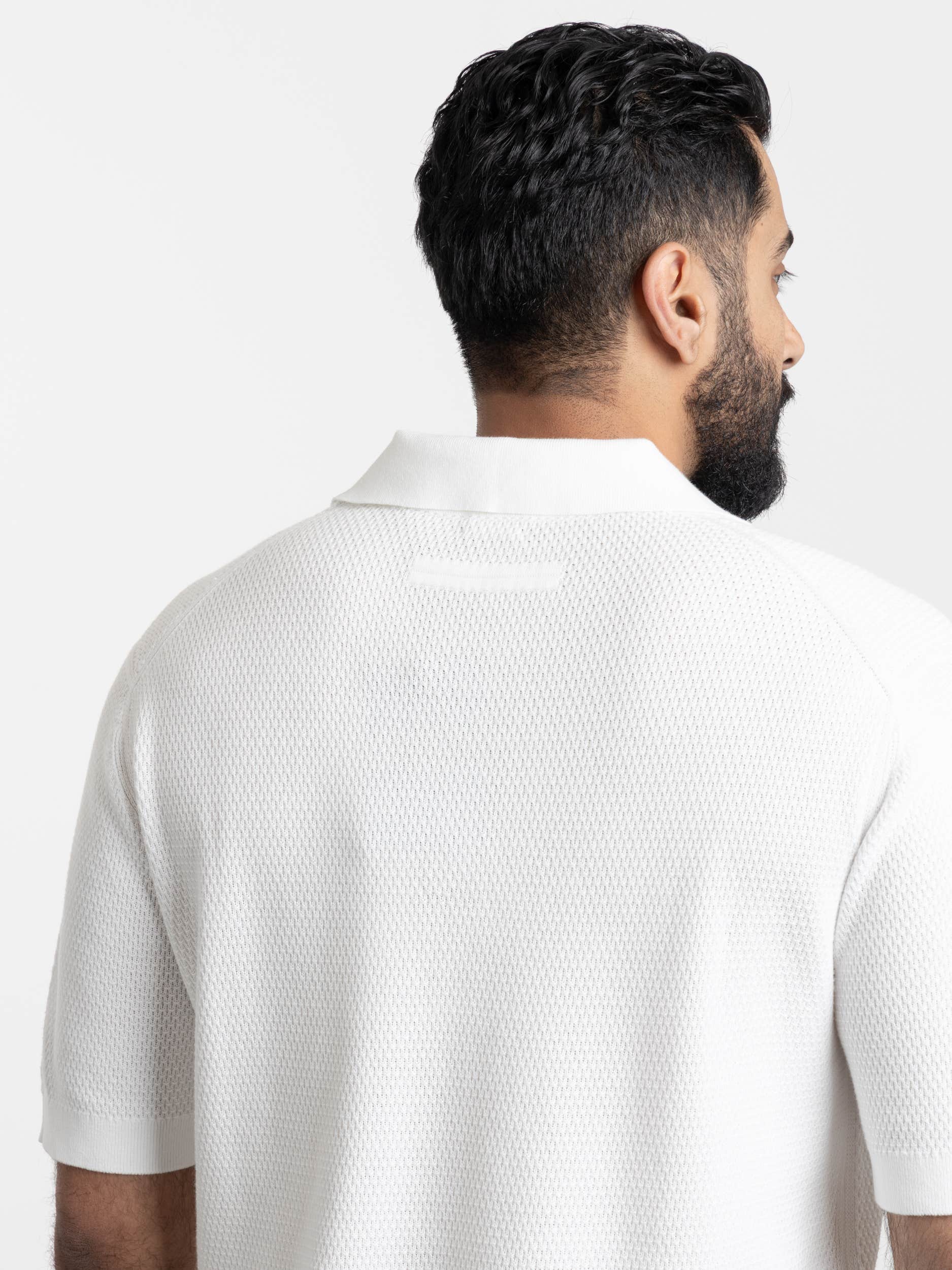 White Knit Premium Cotton Polo Shirt